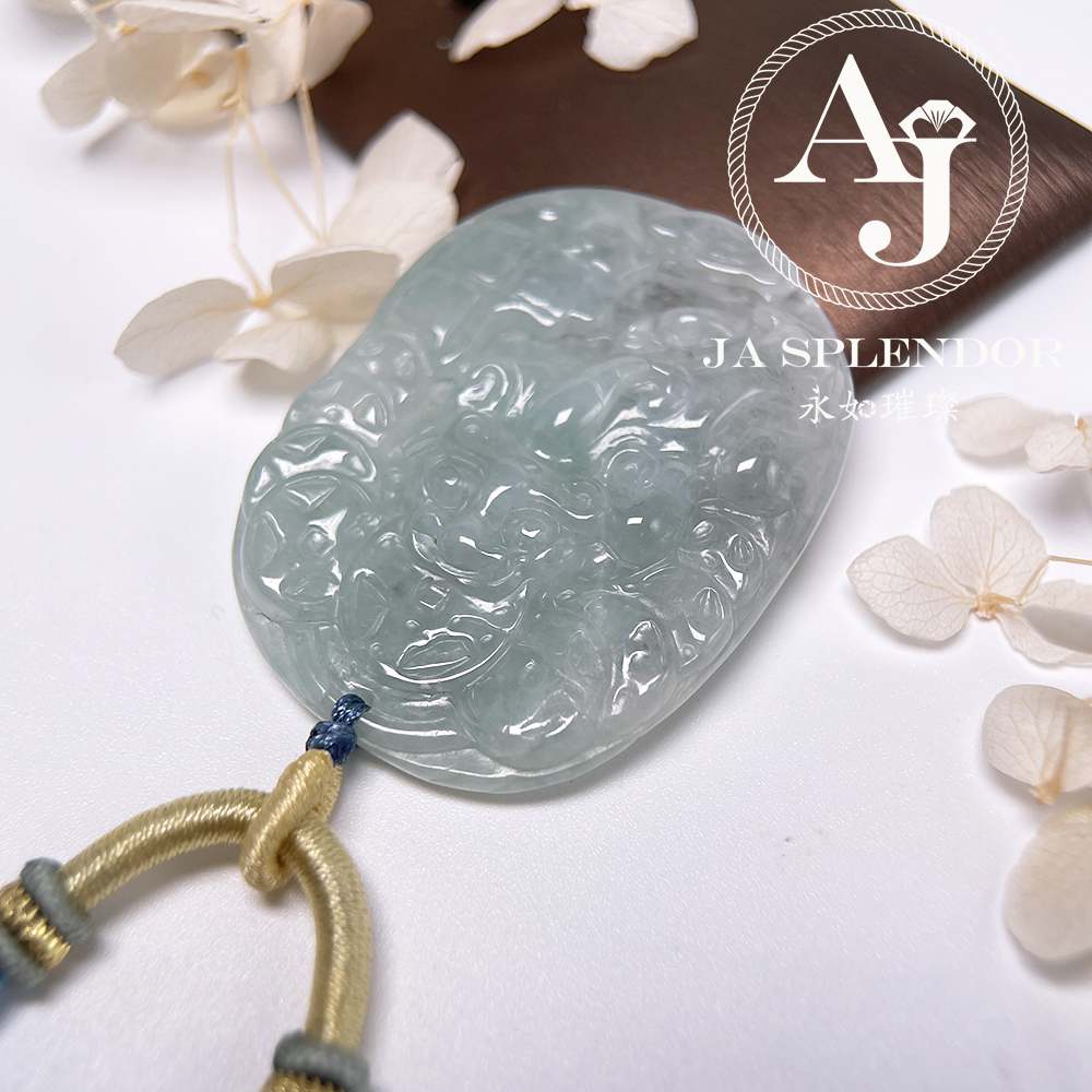 JN-1544 天然翡翠A玉 冰糯晴綠招財鎮宅貔貅挂件