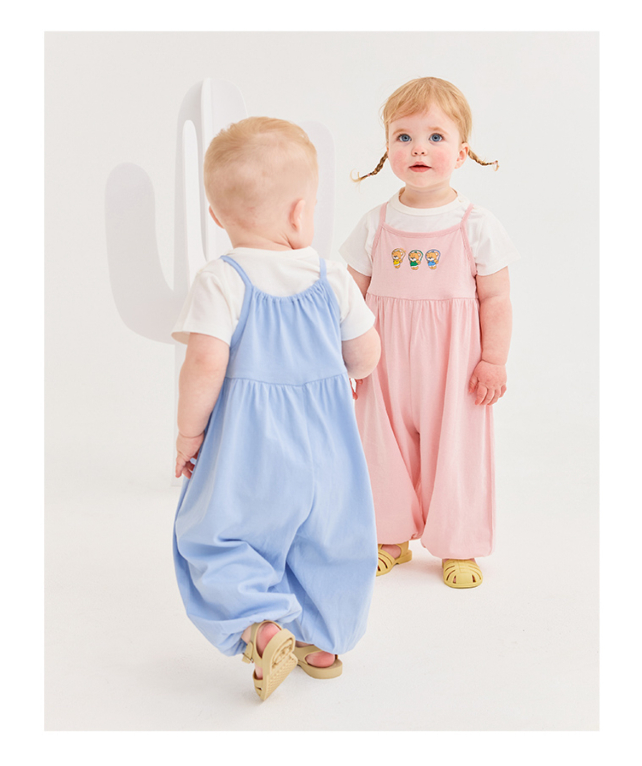 ☀️預訂 韓國直送☀️🇰🇷Milk Baby五色跳繩小熊印花寬鬆吊帶連身褲