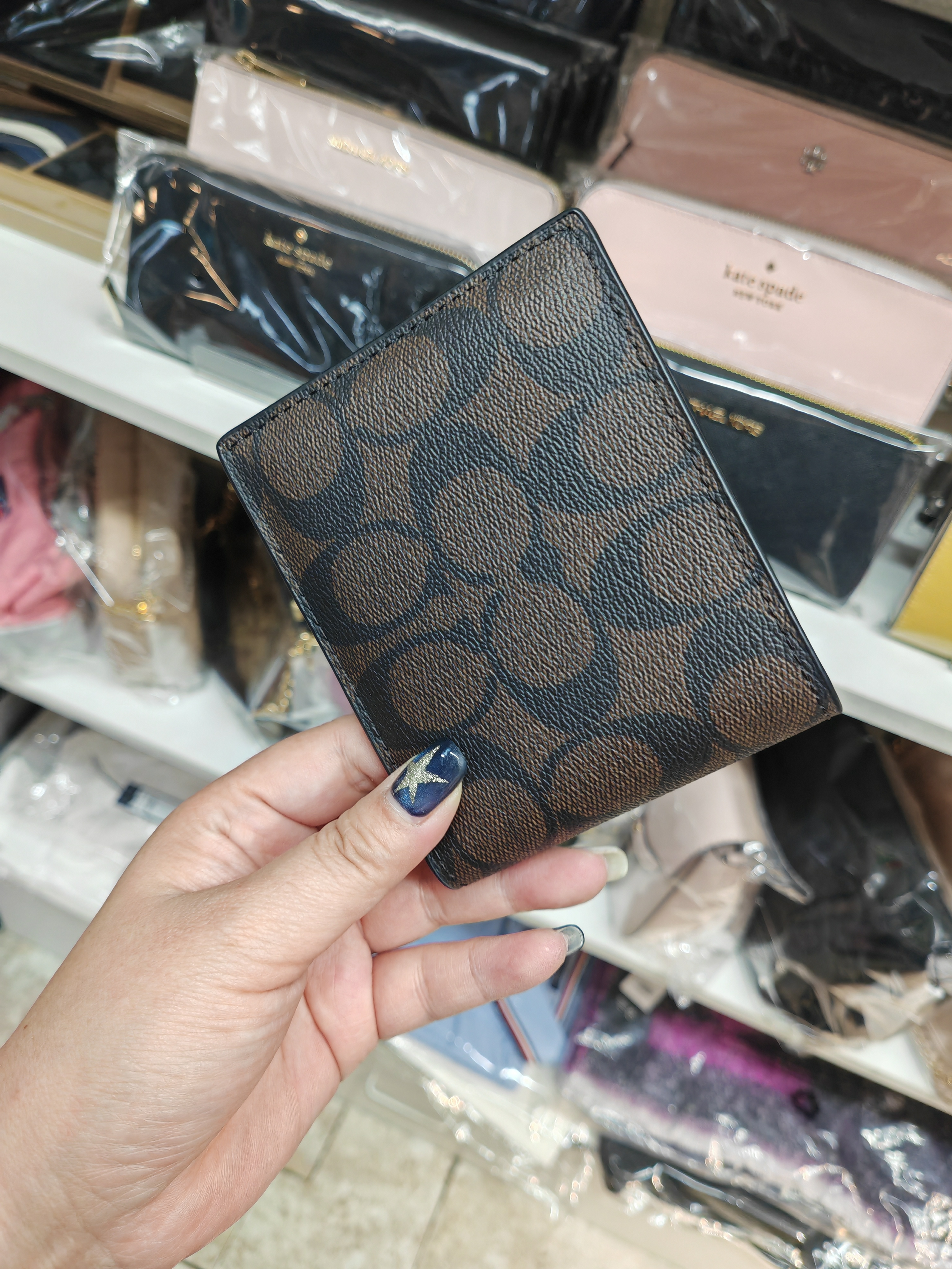 香港現貨-Coach men's wallet 深啡併淺啡色