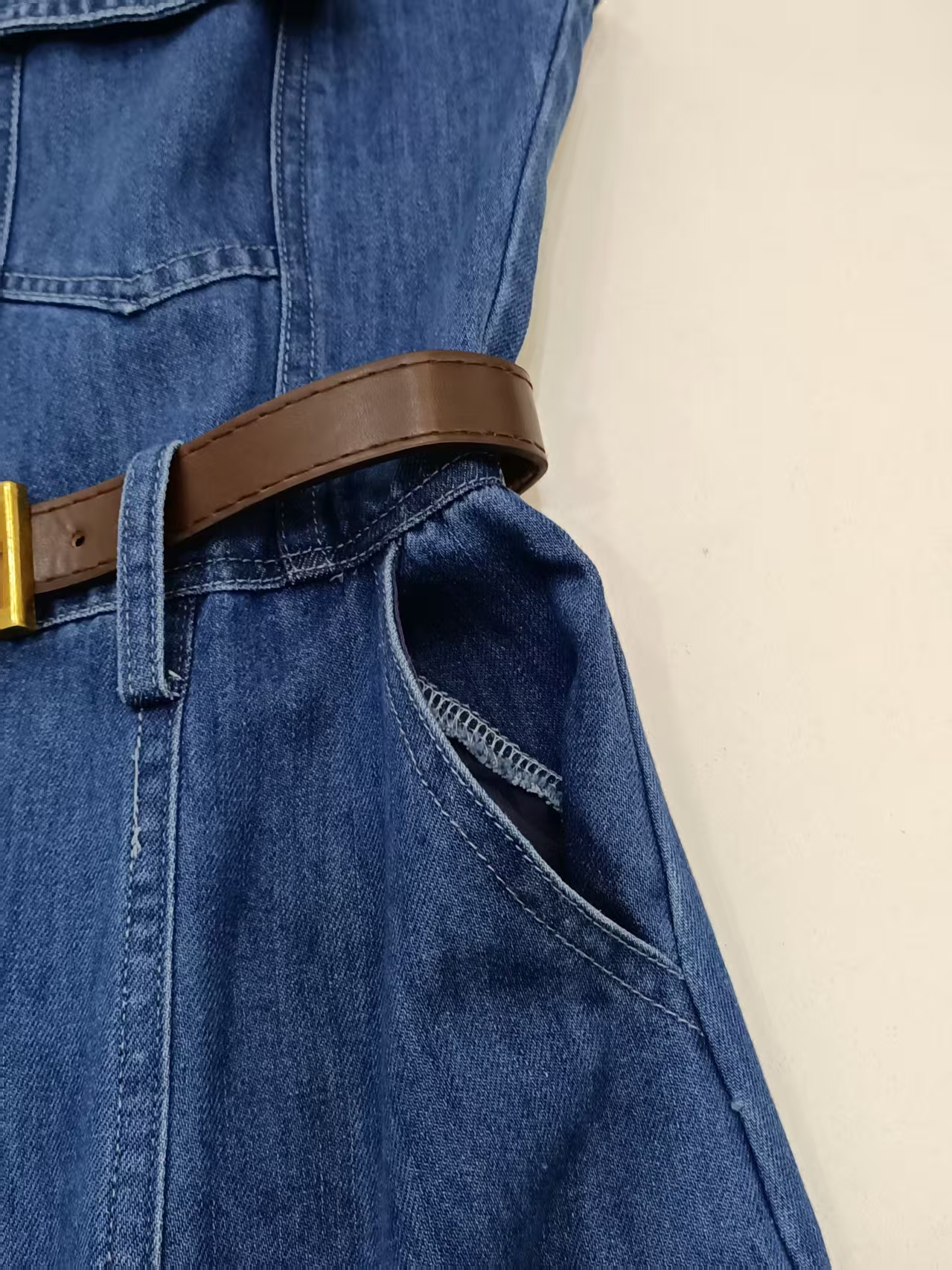 Halter Denim Midi Dress M237