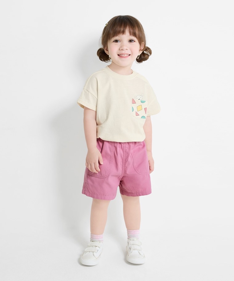 💚預訂 台灣直送💚蠟筆小新系列三色口袋印花竹節純棉短袖T恤