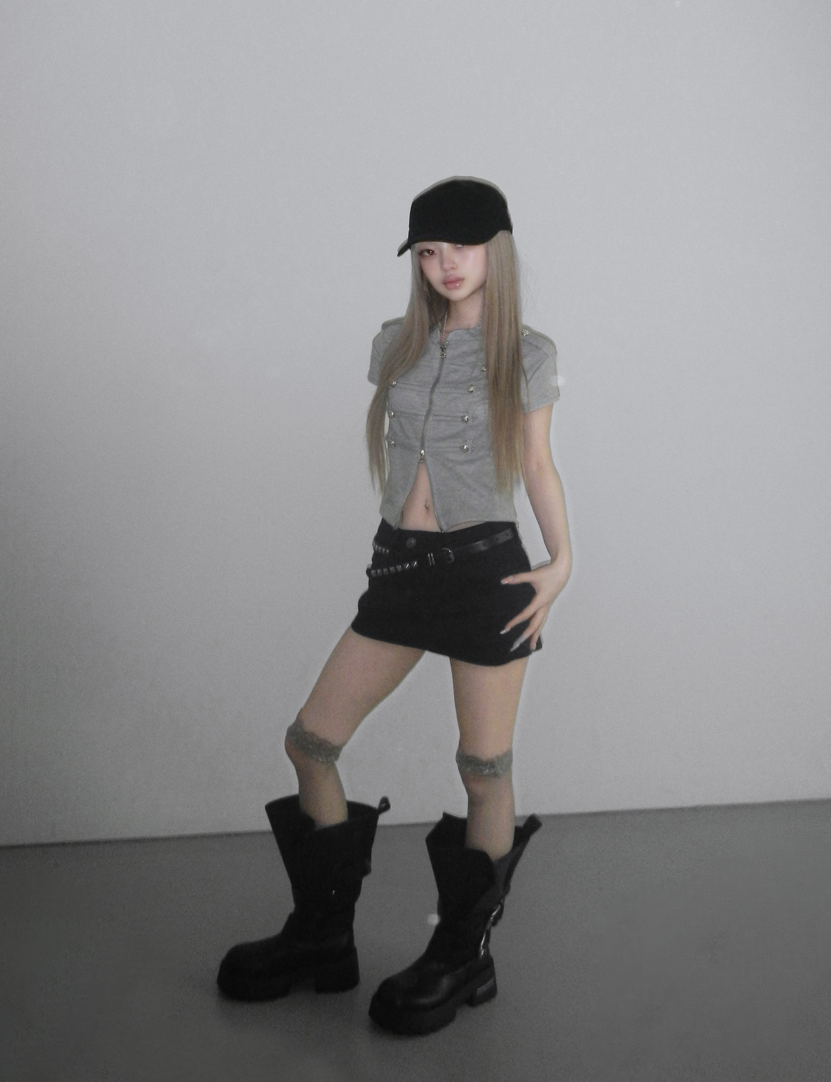 Napoleon Cropped Zip-Up Top
