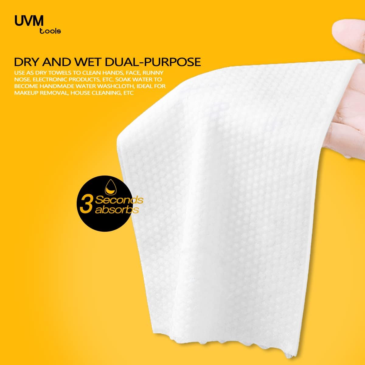 UVM tools 一次性 柔軟 洗臉巾 (60片裝-珍珠紋) 潔面巾