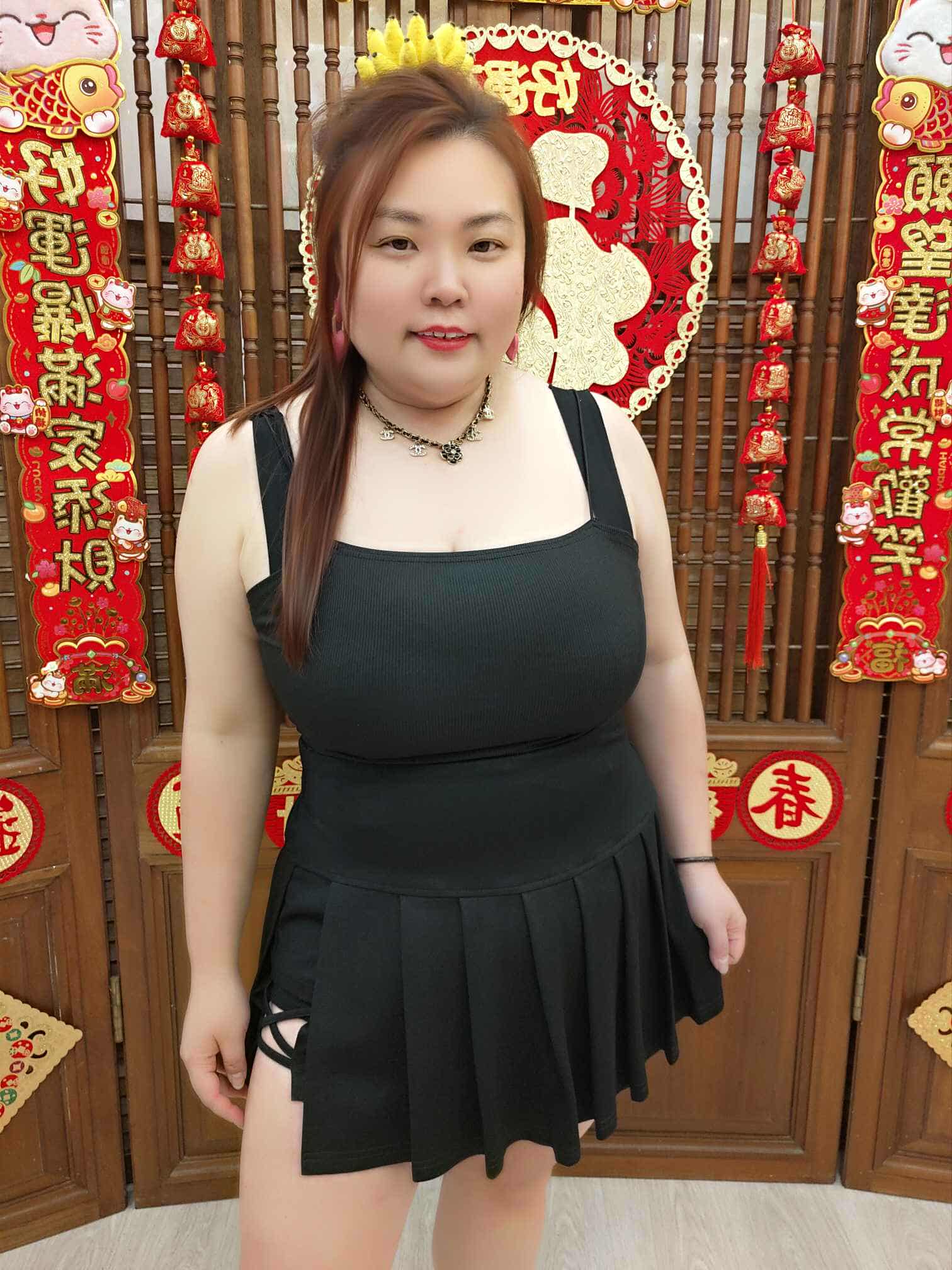 DB13 TW#6037 边小性感拼百褶裤裙