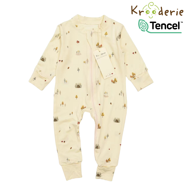 Krooderie TENCEL Baby Zip Romper Sleepwear Bodysuit Jumpsuit