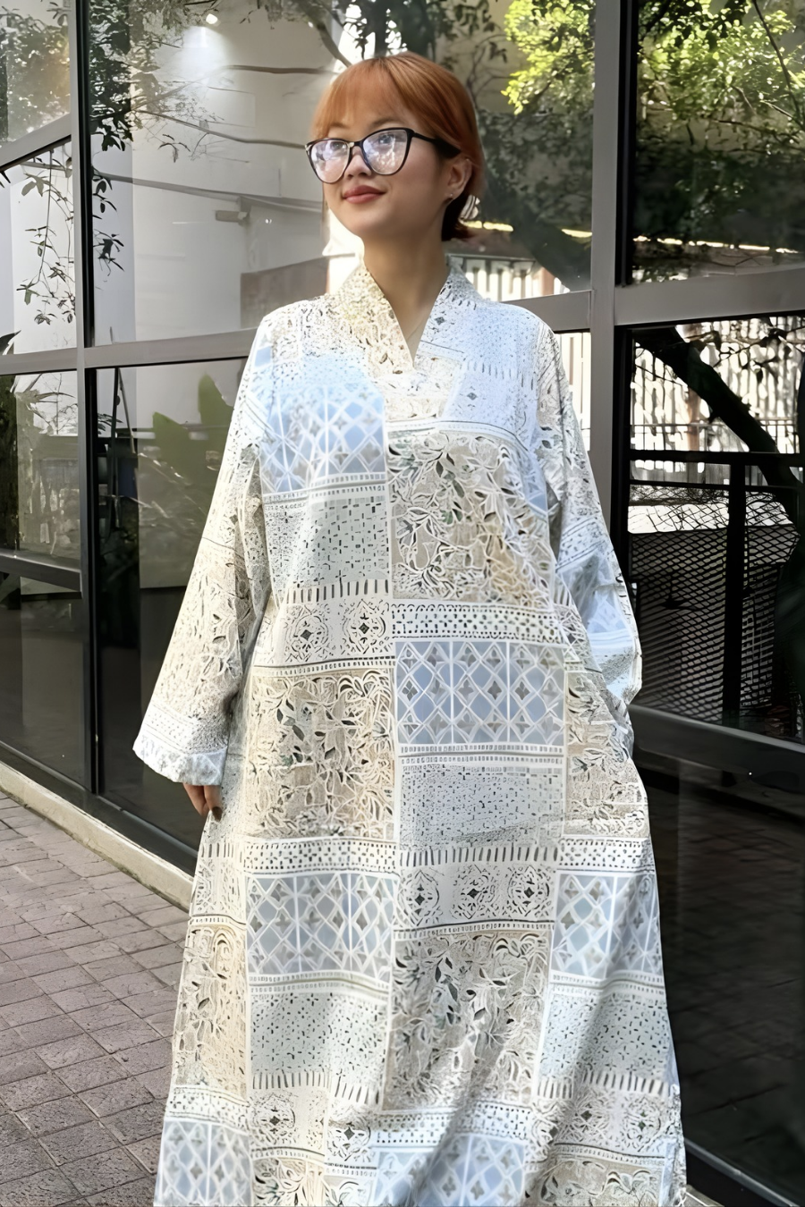 PATCHWORK Linen Dress - Blue