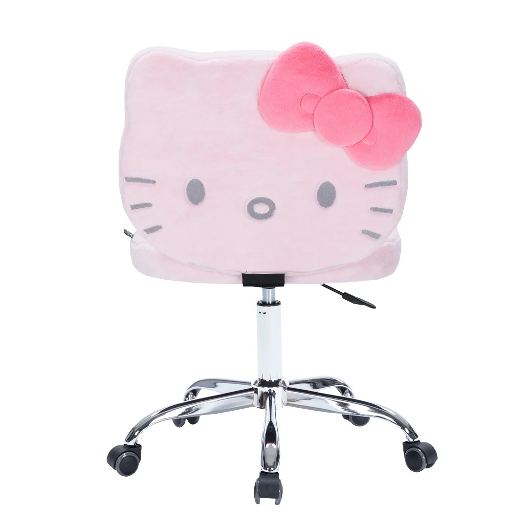 📦訂購 美國代購 Impressions Vanity Sanrio Hello Kitty Teddy Fur Swivel Vanity Chair旋轉式辦公桌椅 化妝椅