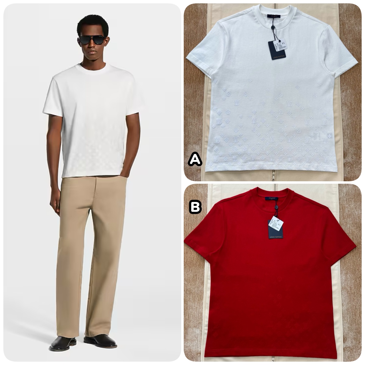 LV Monogram Gradient 植絨印花圖案短袖 Tee