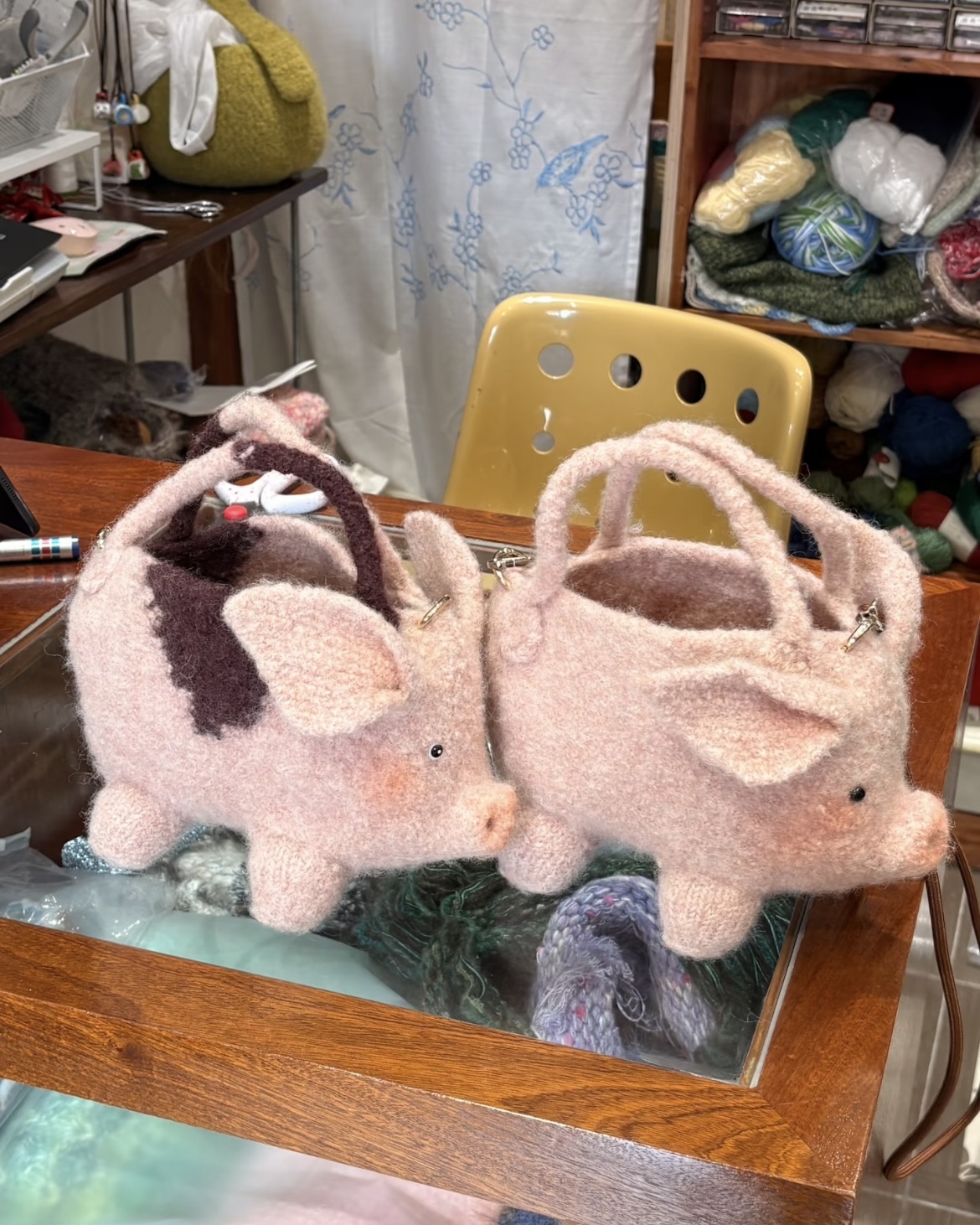 羊毛氈立體小豬兩用包(落單後手工訂製 需要等待1-2個月 ）