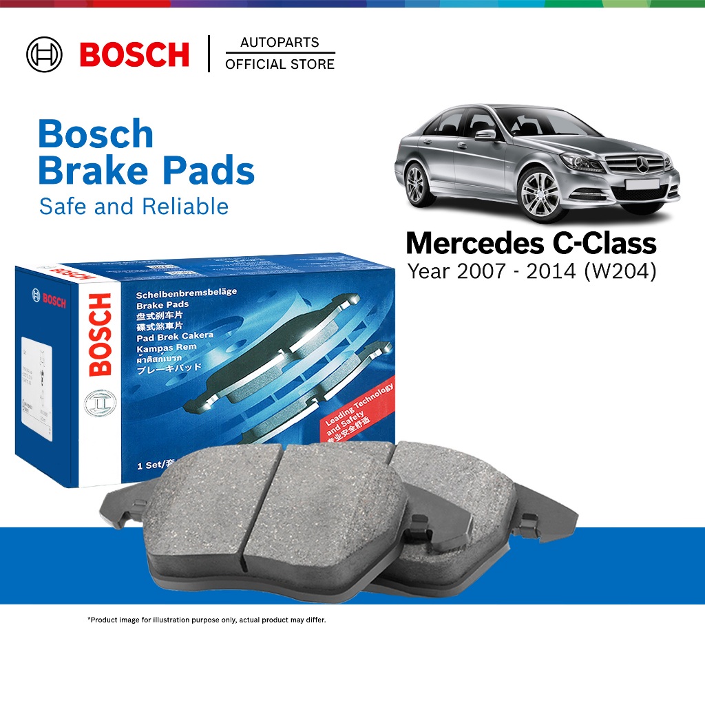 BOSCH Front Brake Pads - Mercedes Benz C-Class W204 C180 / C200 / C250 (K and CGI) (year 2007 - 2013) - 0986494263