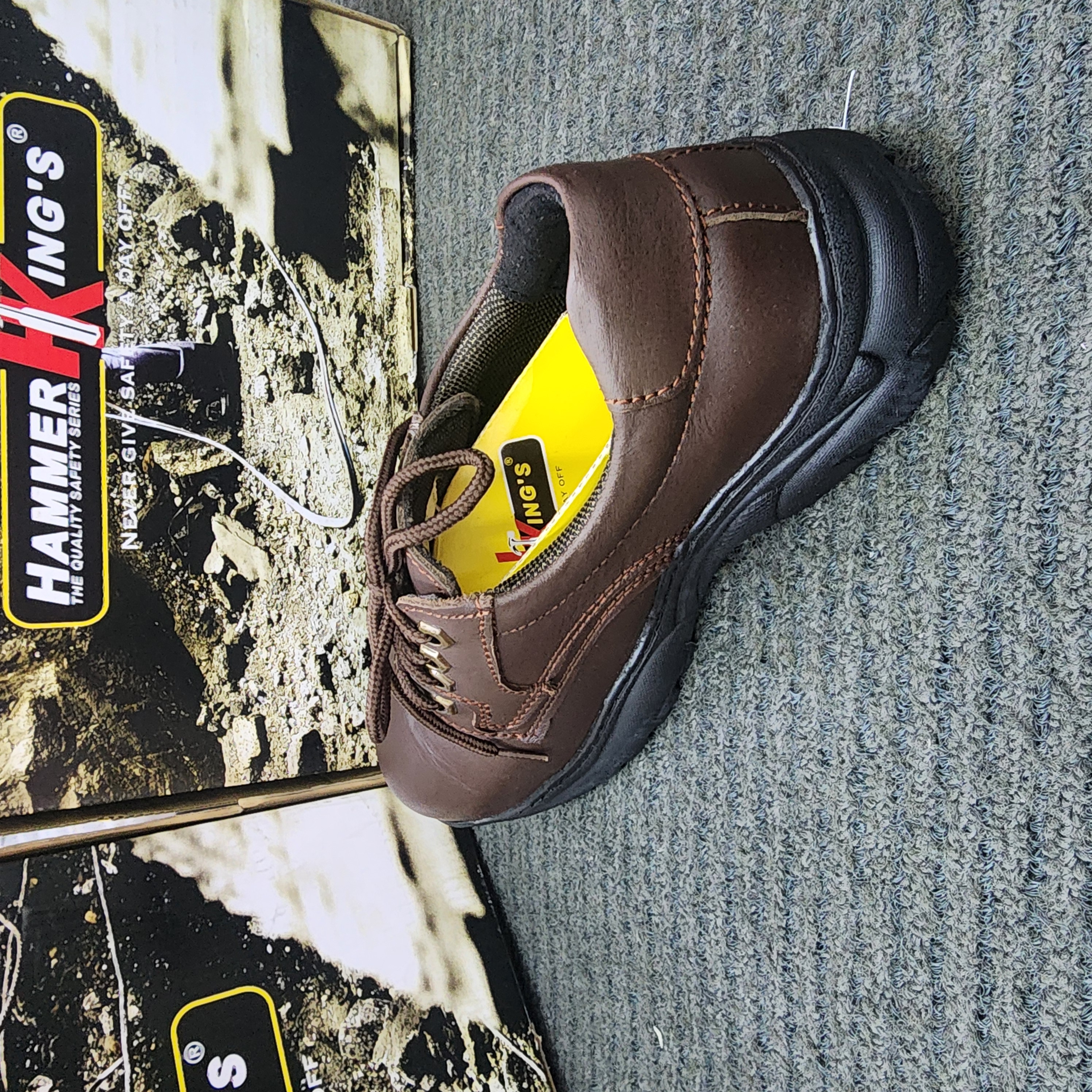 Hammer King 13012 Safety Shoes Boots Steel Toe Cap Steel Mid Plate Low Cut Lace Up Premium Quality SIRIM and DOSH Approved  Leather Kasut Keselamatan