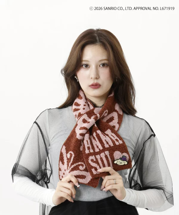 日本預訂📍日本Anna Sui x 布甸狗得意系列 - 交叉款頸巾 不包郵