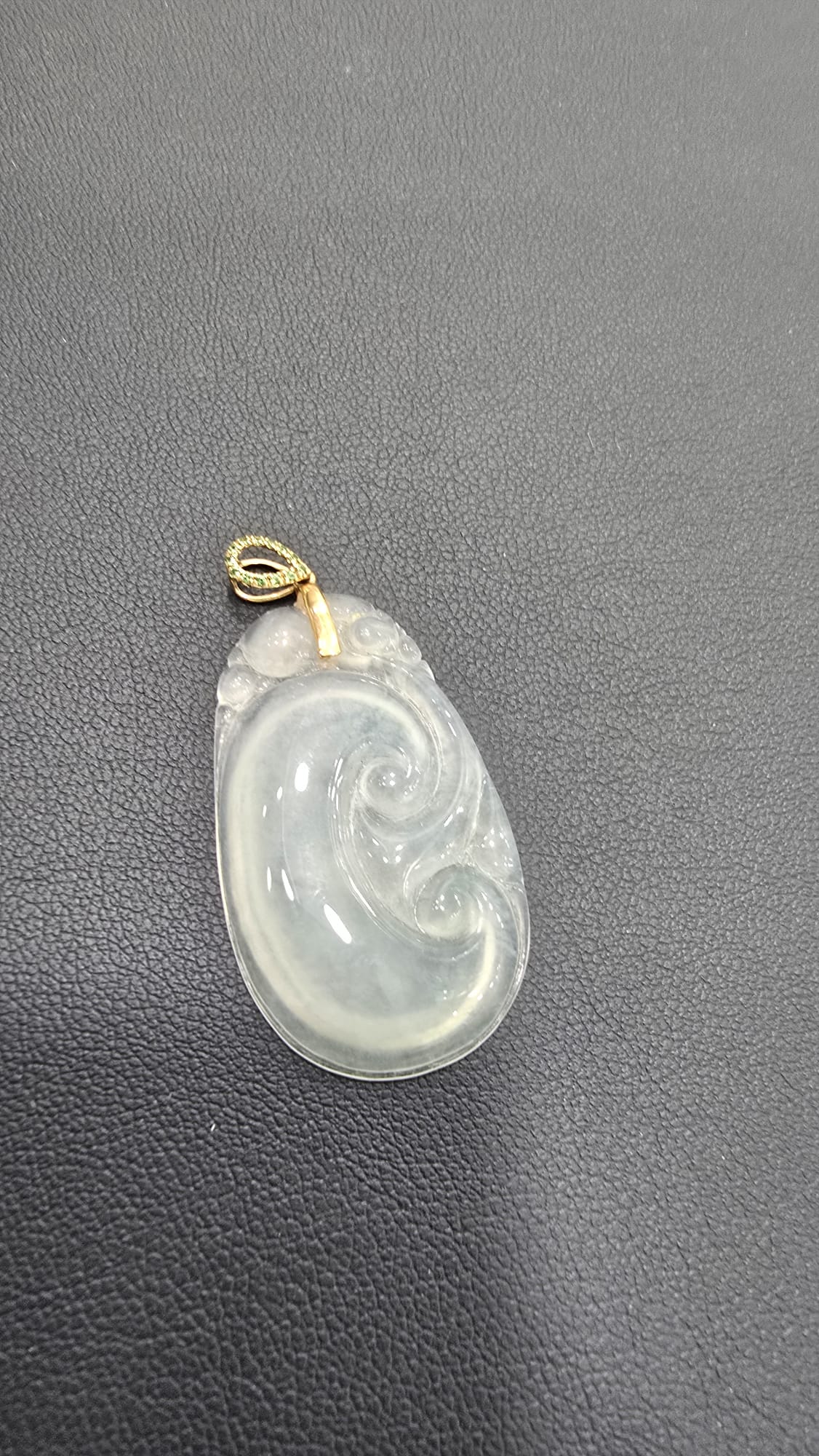 天然緬甸翡翠吊墜18K金配件