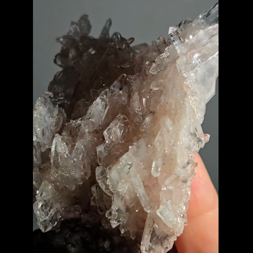 Pink Lemurian cluster with rainbows - LQ188