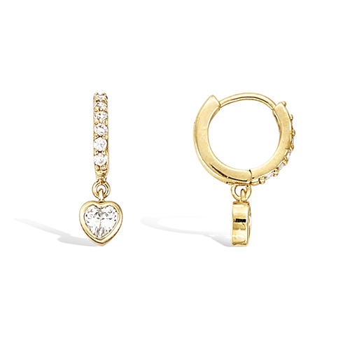 Astra Heart Hoop Earring Plaqué or