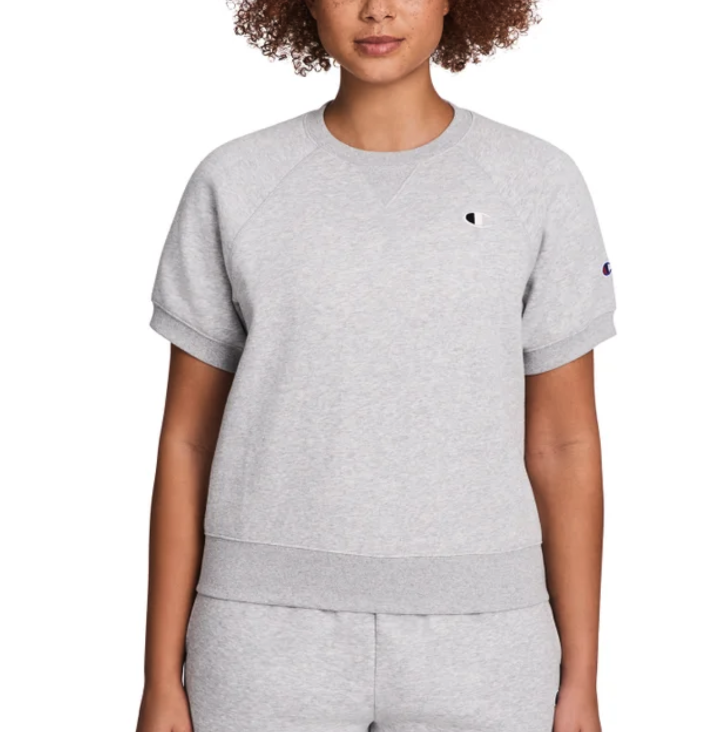 Champion Women's Short Sleeve Logo Fleece Sweater
