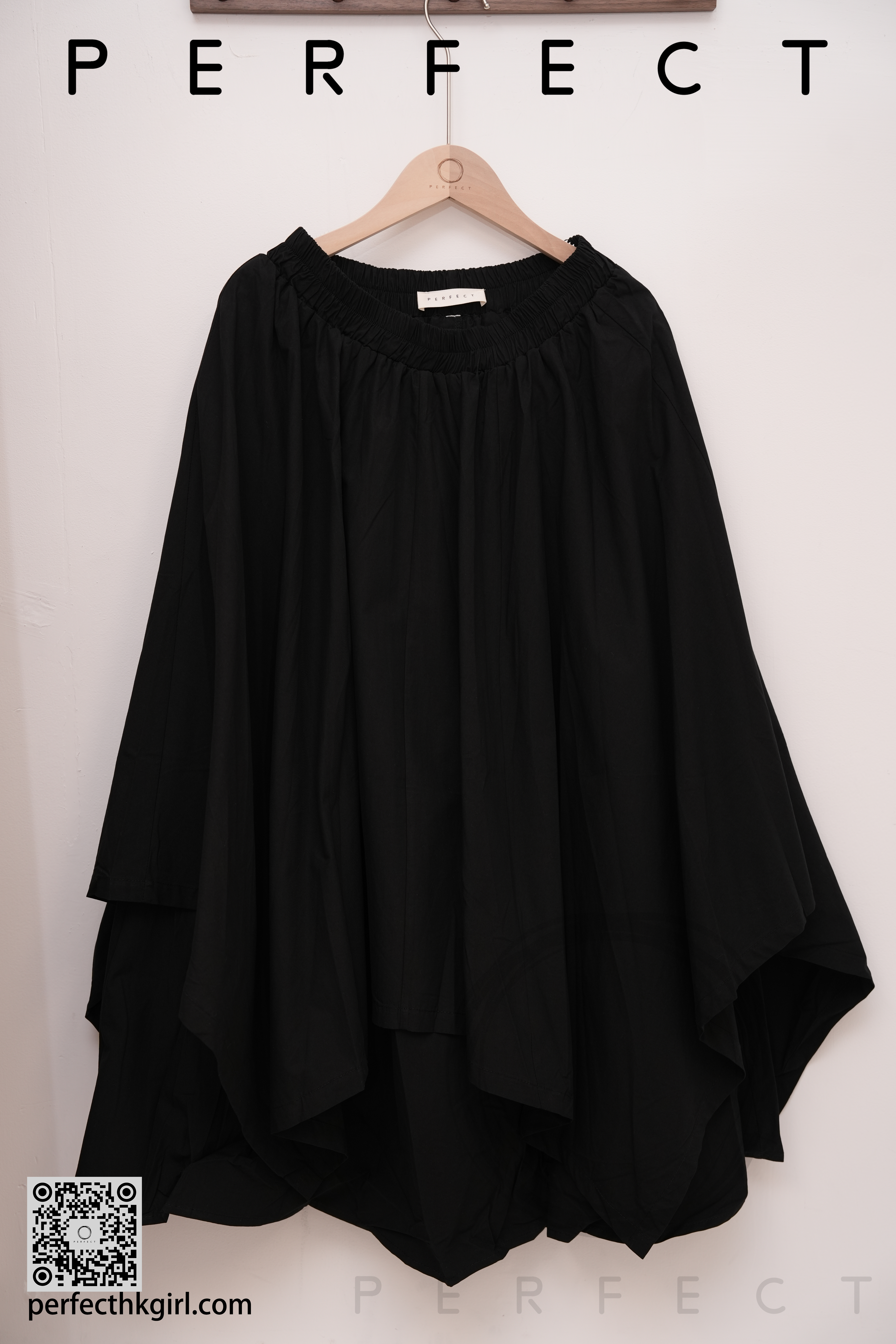 S0030_設計感多層次半身裙（顯瘦黑）