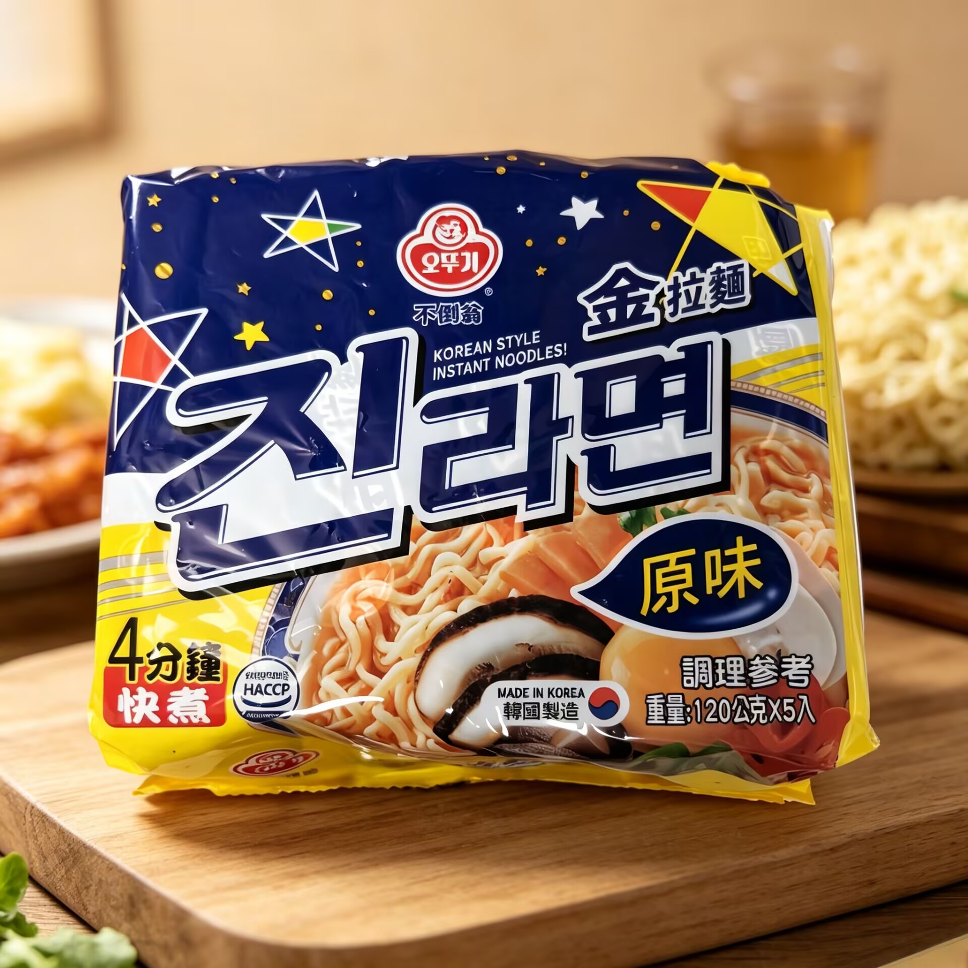 不倒翁 -Jin Ramen金拉麵 原味 120gx5包 經典韓式即食麵