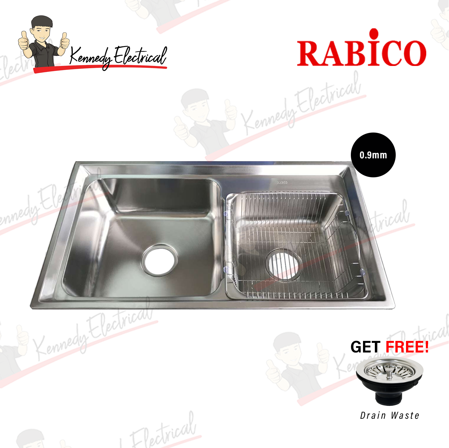Rabico Double B/S Bowl Stainless Steel Kitchen Sink (8245#) W6-01