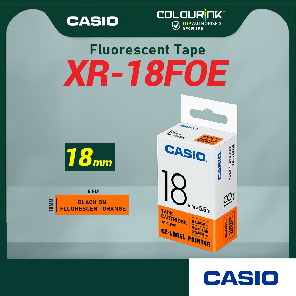 CASIO ORIGINAL GENUINE 18MM EZ LABEL TAPE FOR KL-120 KL-130 KL-820 KL-60 KL-HD1 KL-8400 KL-G2