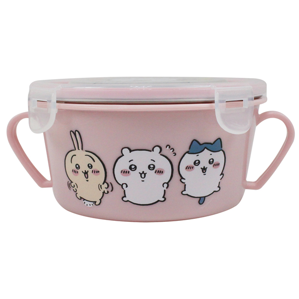 【台灣】CHIIKAWA 不銹鋼雙耳隔熱餐碗（粉紅）