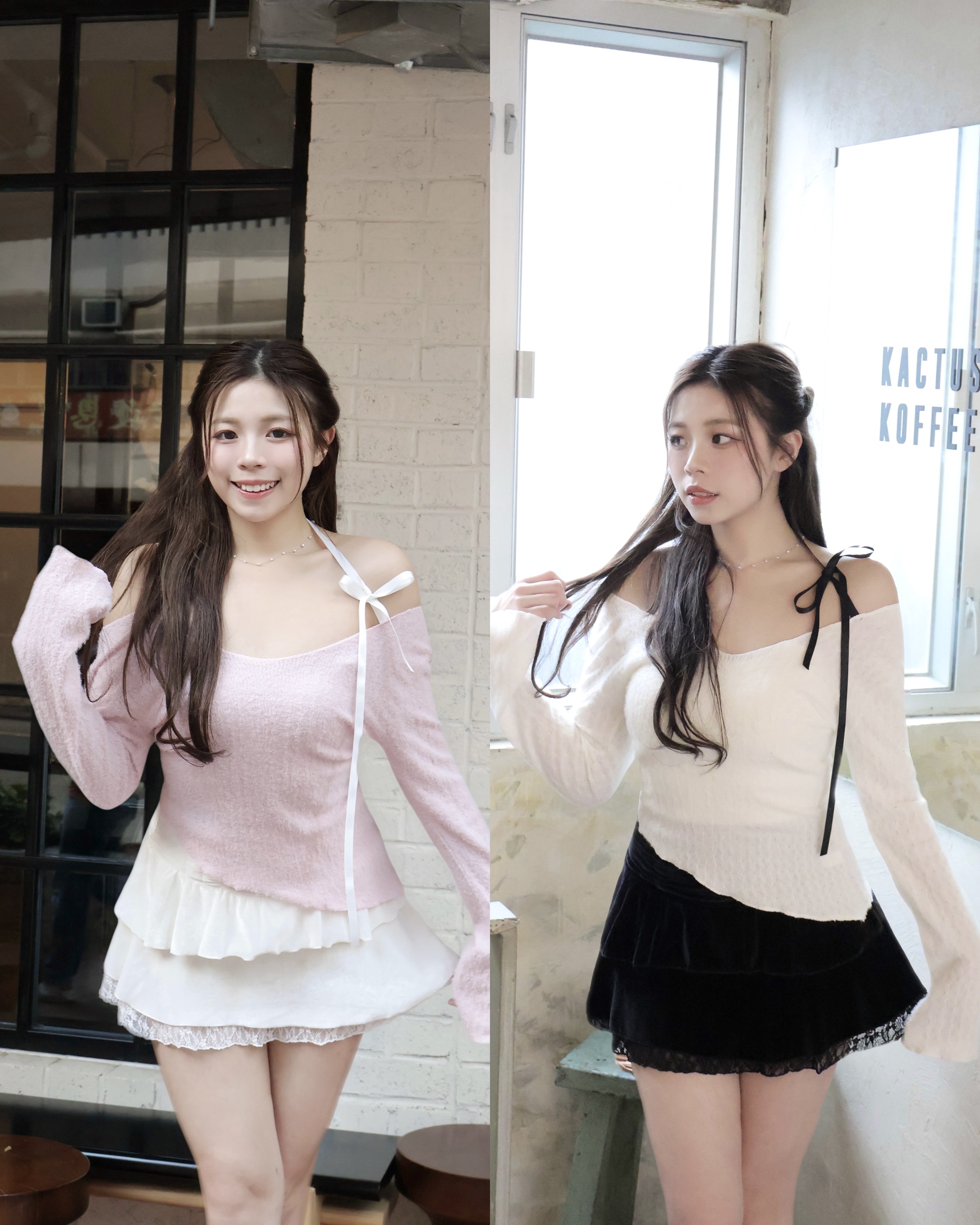 【 新品追加 ♪🎀 | 溫柔浪漫結合💕多變化！輕薄毛絨絲帶設計感喇叭袖上衣˚ʚɞ 】 Romantic Ruffle Top(三色入)