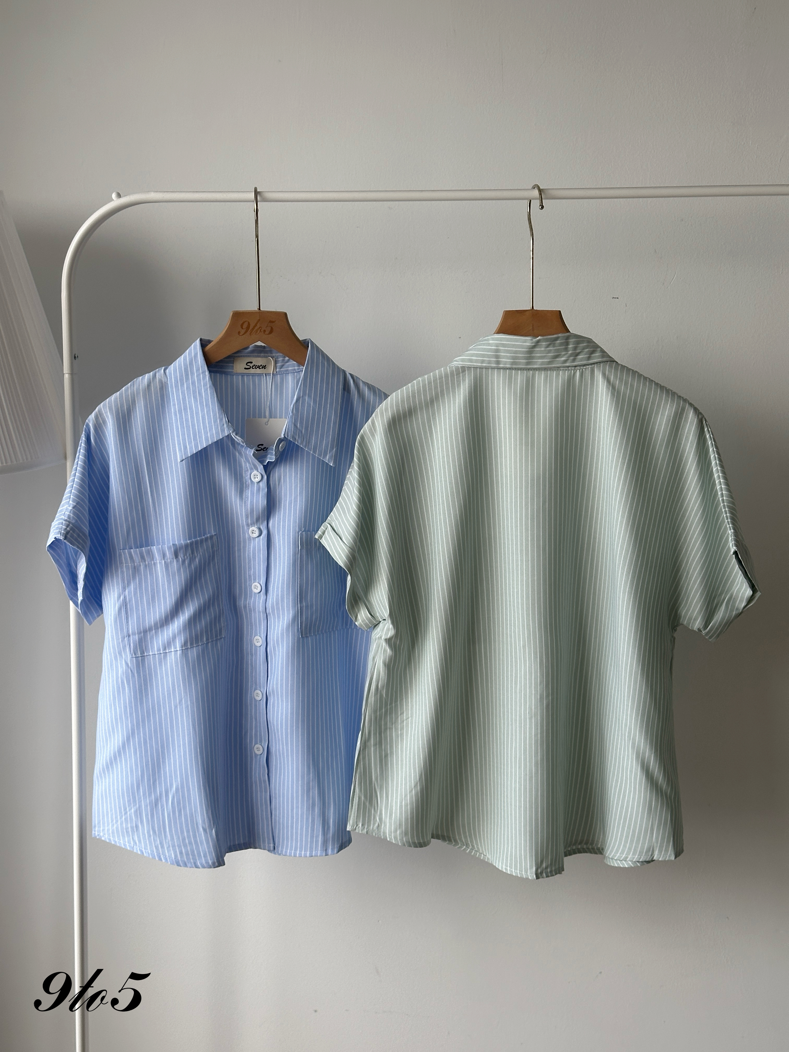T4238 Short Sleeve Stripe Shirt - 4 Colors 