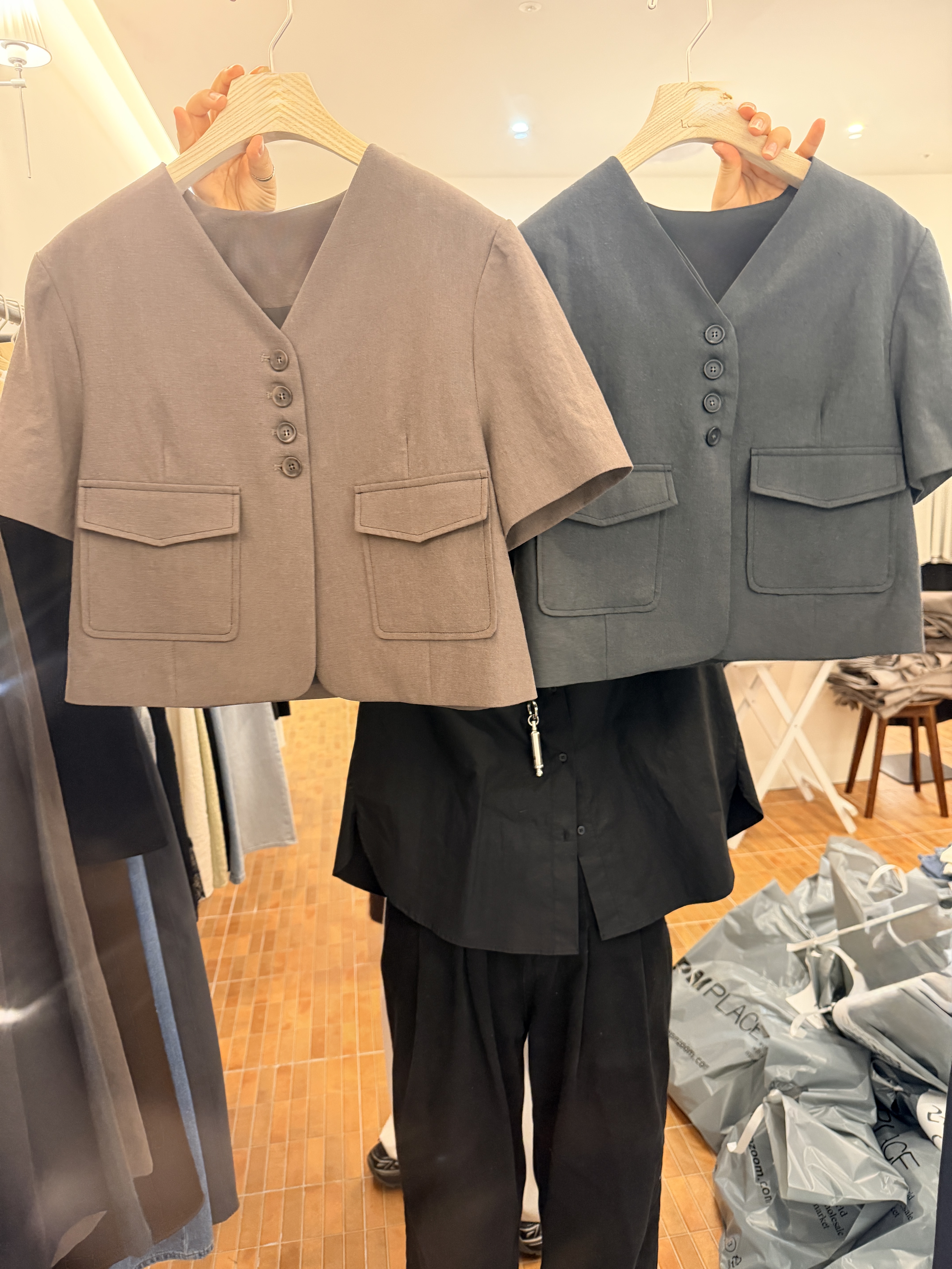 Linen shortest jacket