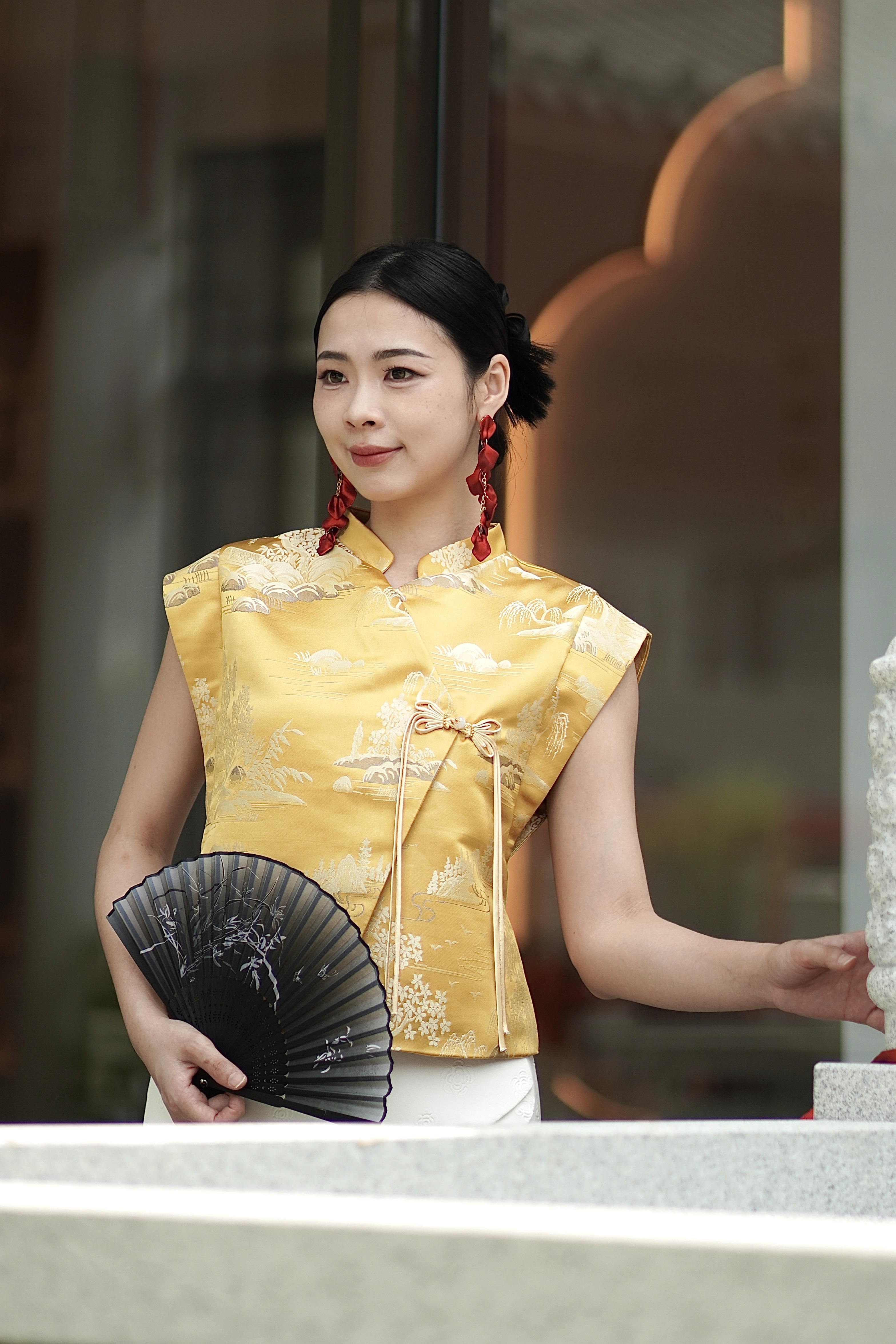 RB1007 Auspicious Crimson Dynasty Blouse