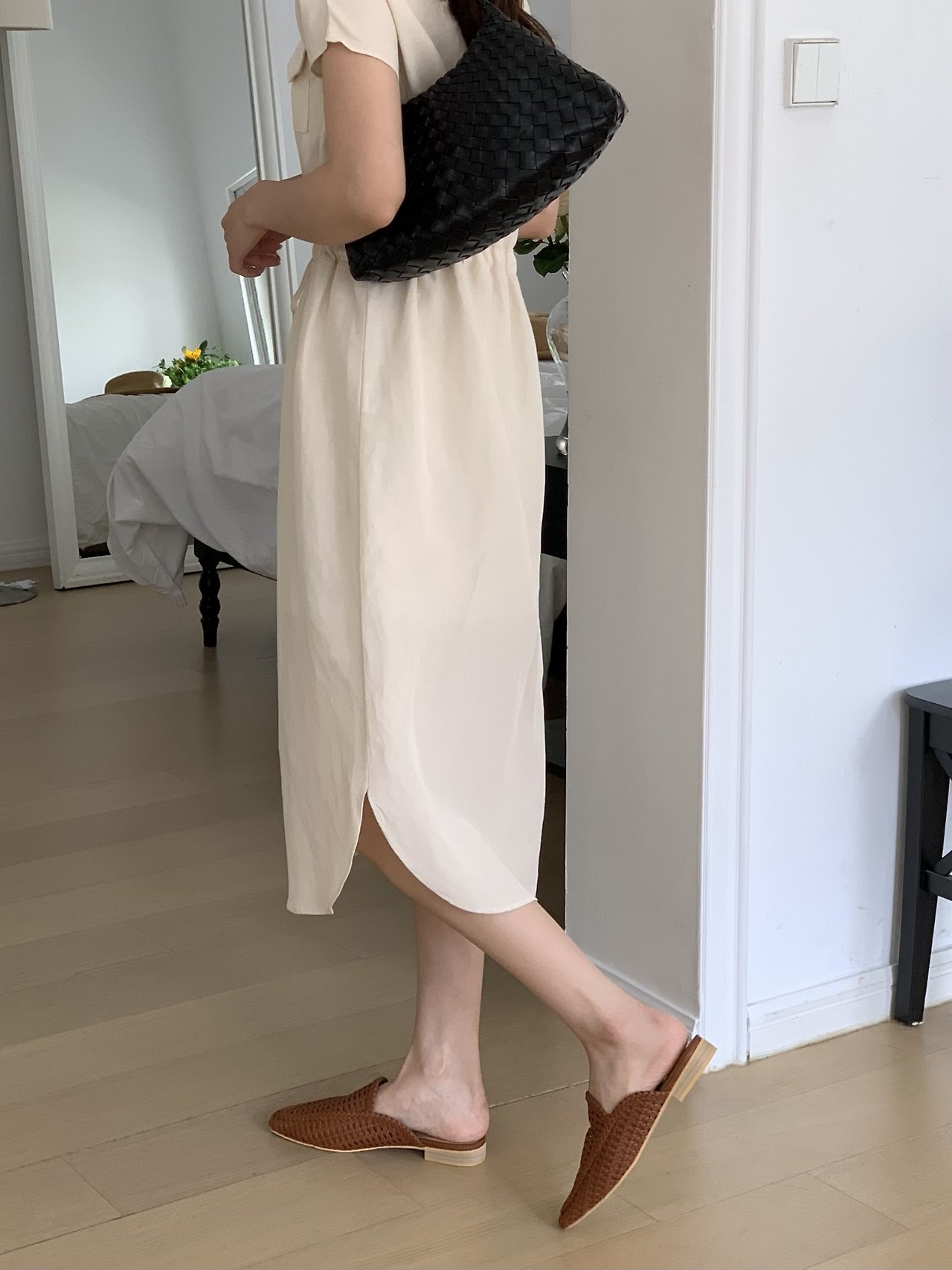 Woven Leather Slide Sandals (4 colors)