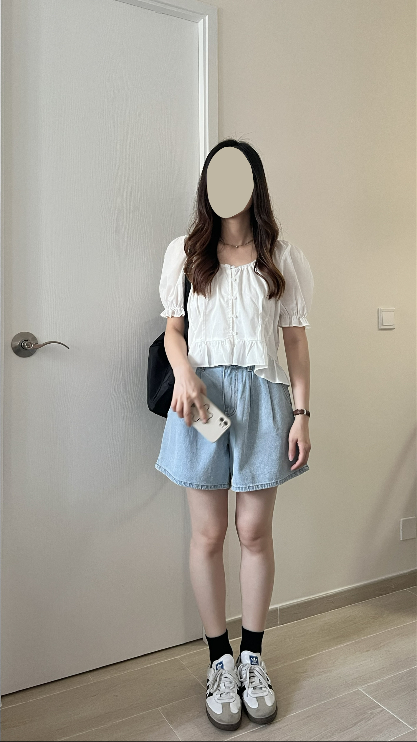 公主膊花邊短袖blouse