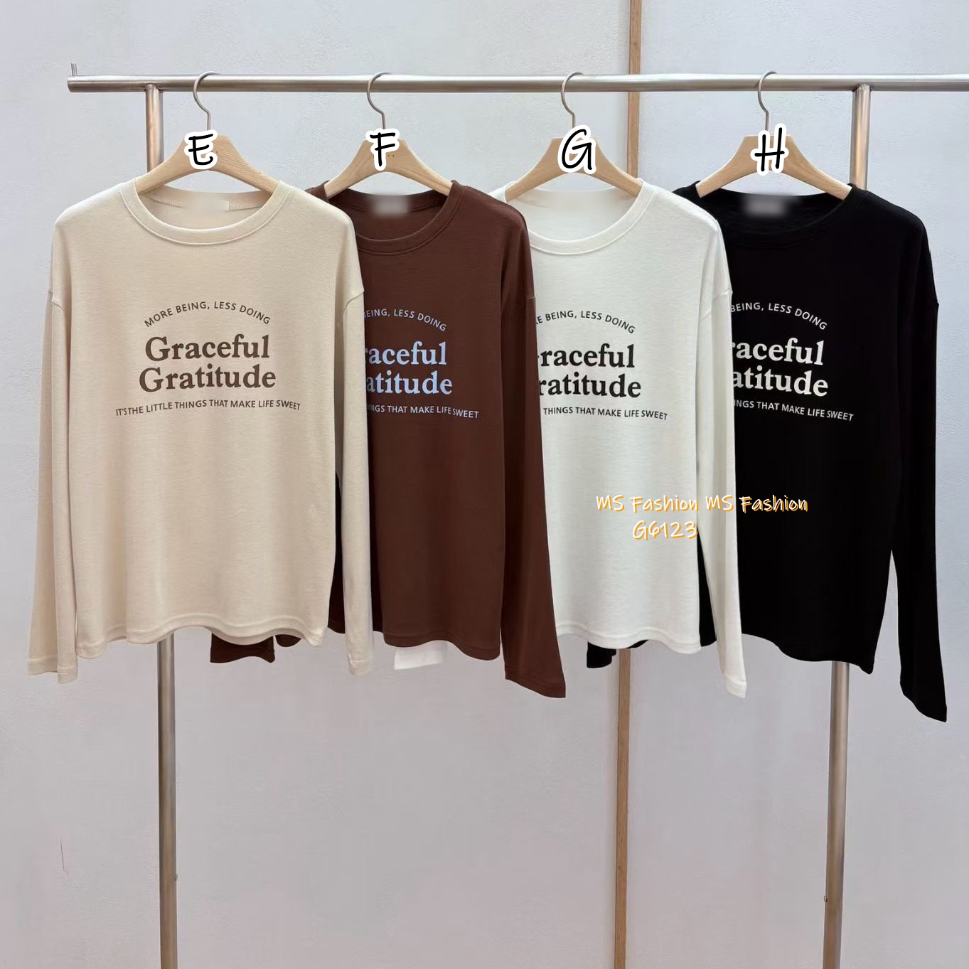 G6122/G6123 韓國🇰🇷靚料字母長袖tee