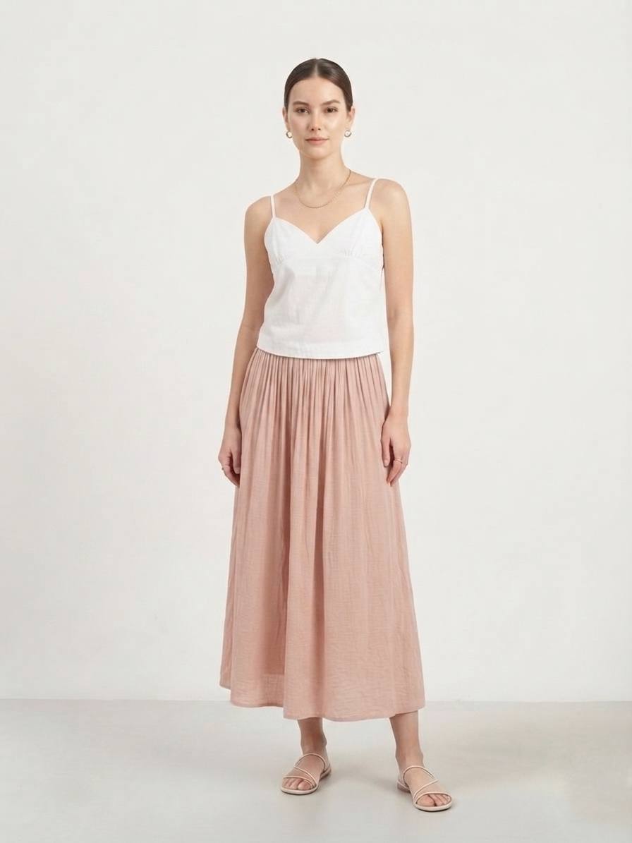 W6831 - Pleated Chiffon Skirt 