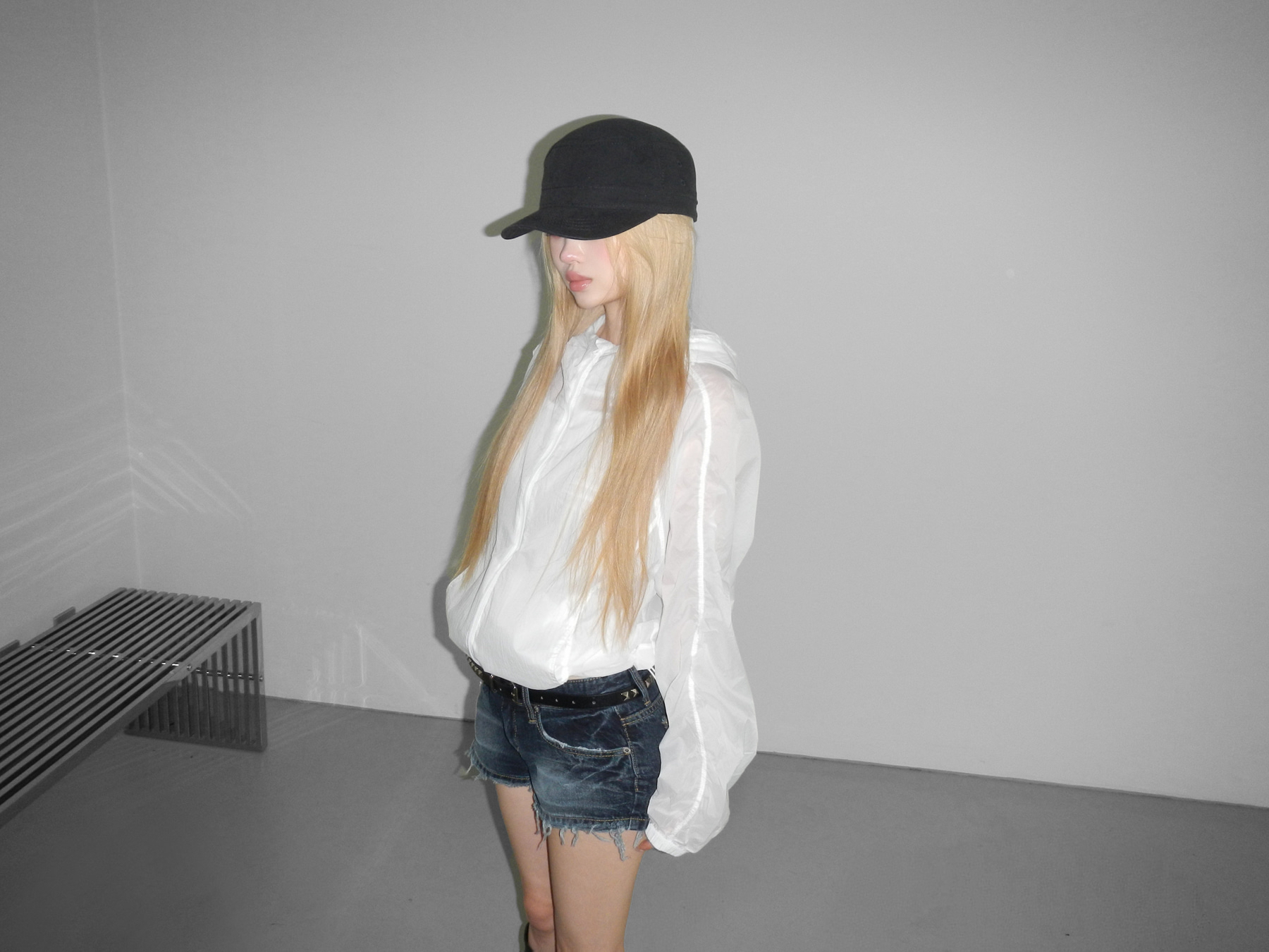 Low-Rise Distressed Denim Shorts