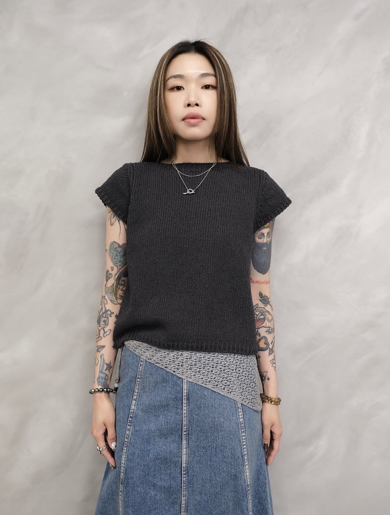 (推薦款)High quality cotton knit #top127