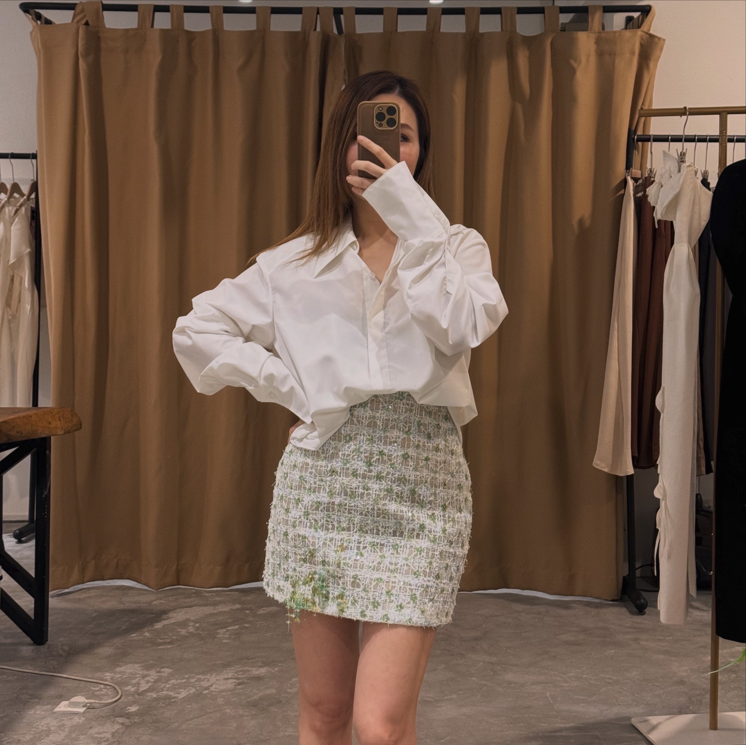 Tweed Beaded Skort 