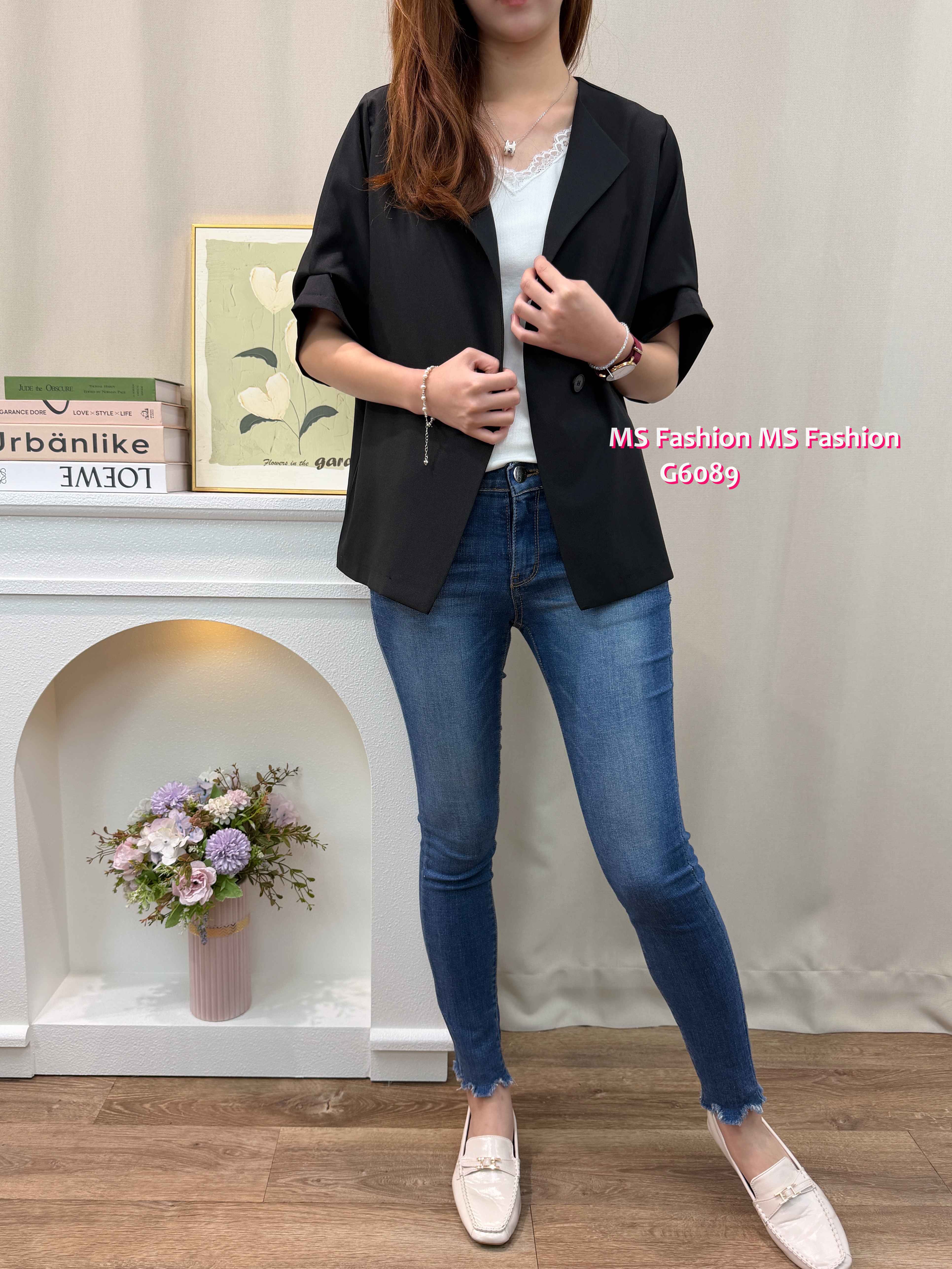 G6189 韓國🇰🇷單鈕短袖薄外套