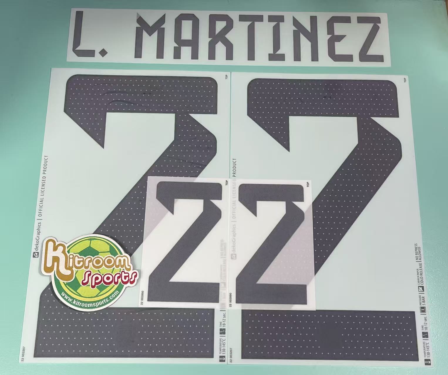 2022 Argentina Home Nameset #22 L.MARTINEZ
