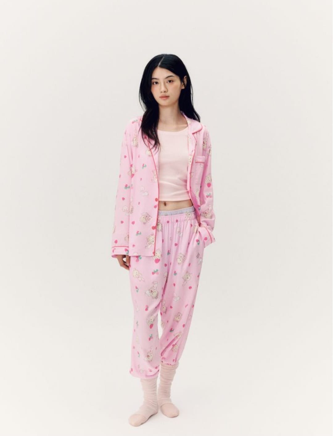 《預訂貨品》全新韓國spao 限定 Rilakkuma長袖睡衣套裝