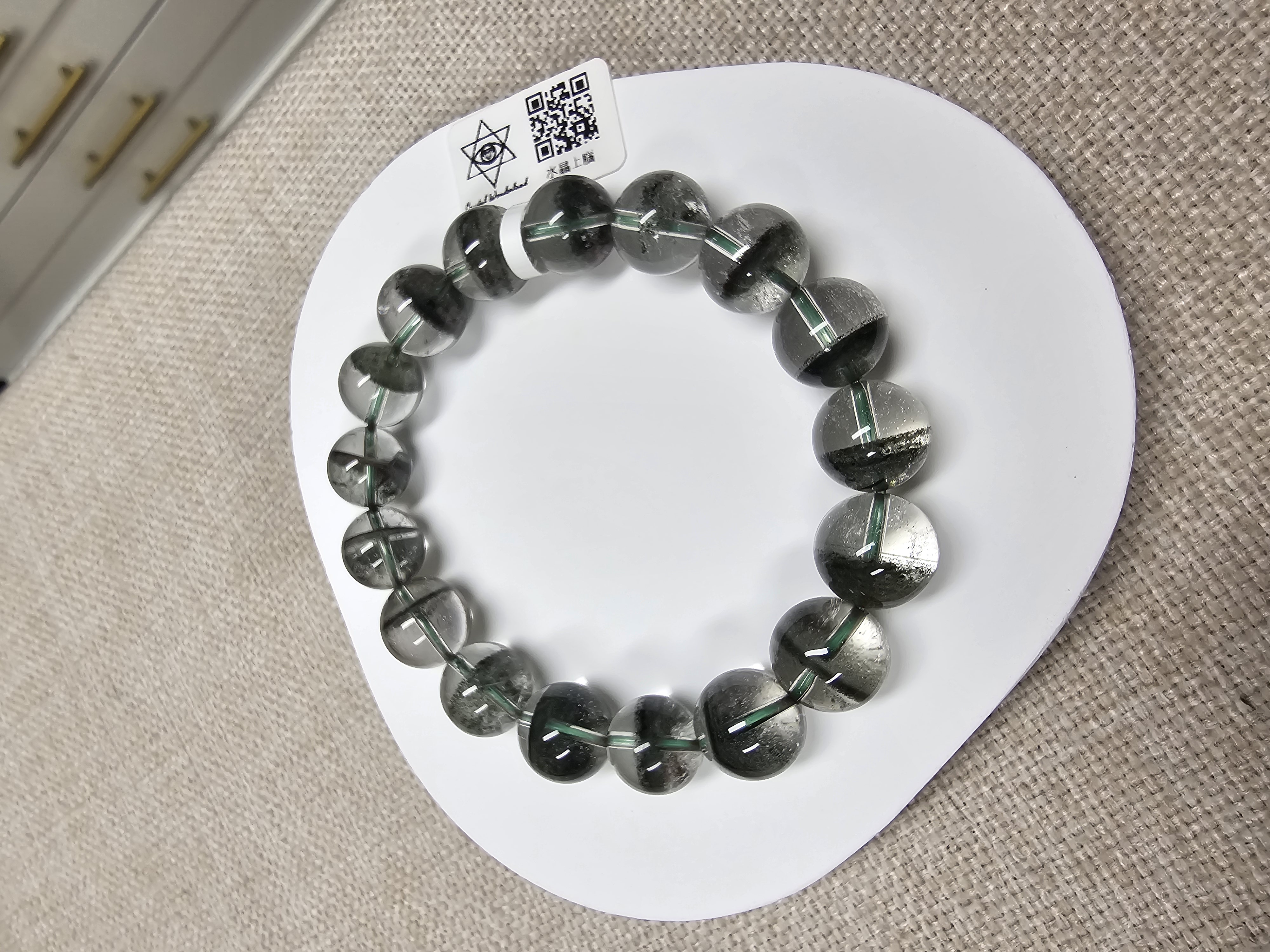 (收藏級)(一線天)高質聚寶盤半盤綠幽靈 12.5+mm (No.GPQ009)