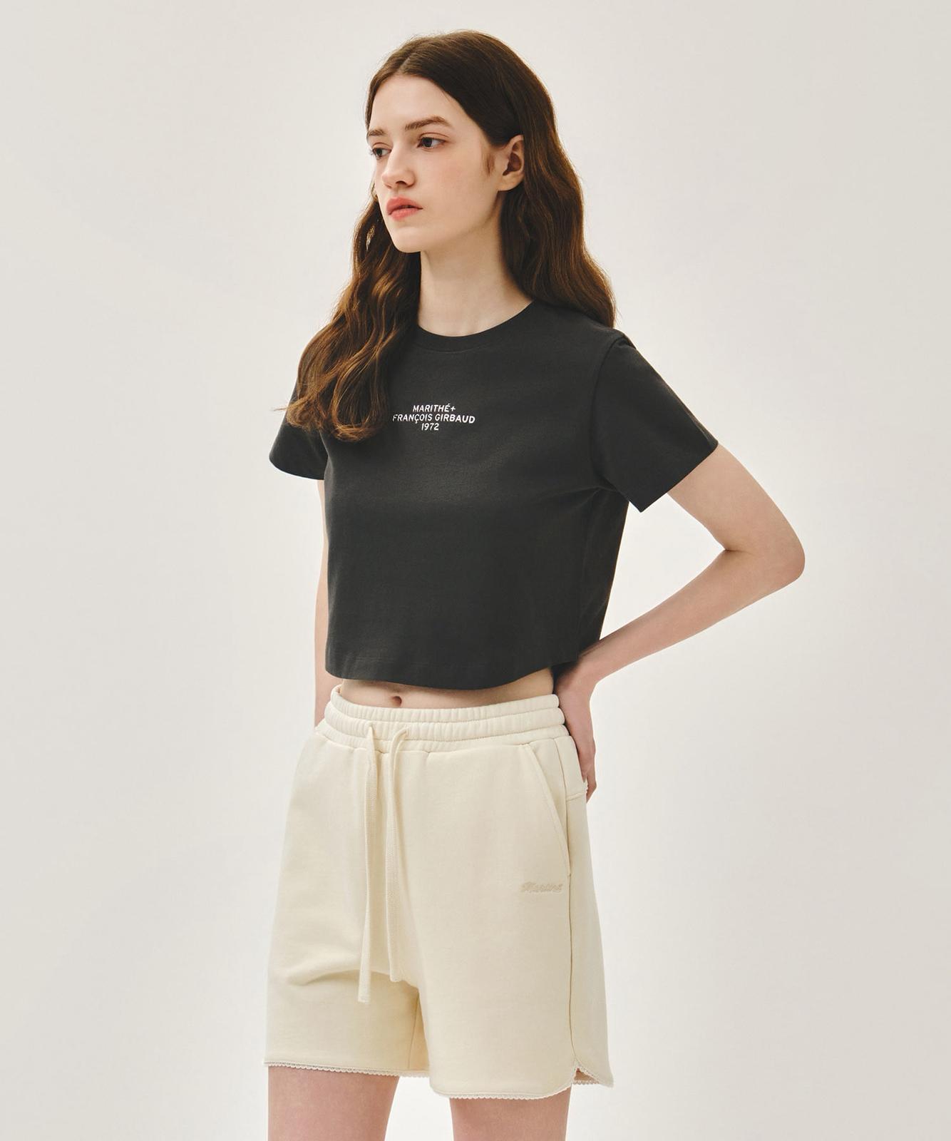 <預訂> 🇰🇷MARITHE☆W SILVER LETTERING CROP TEE