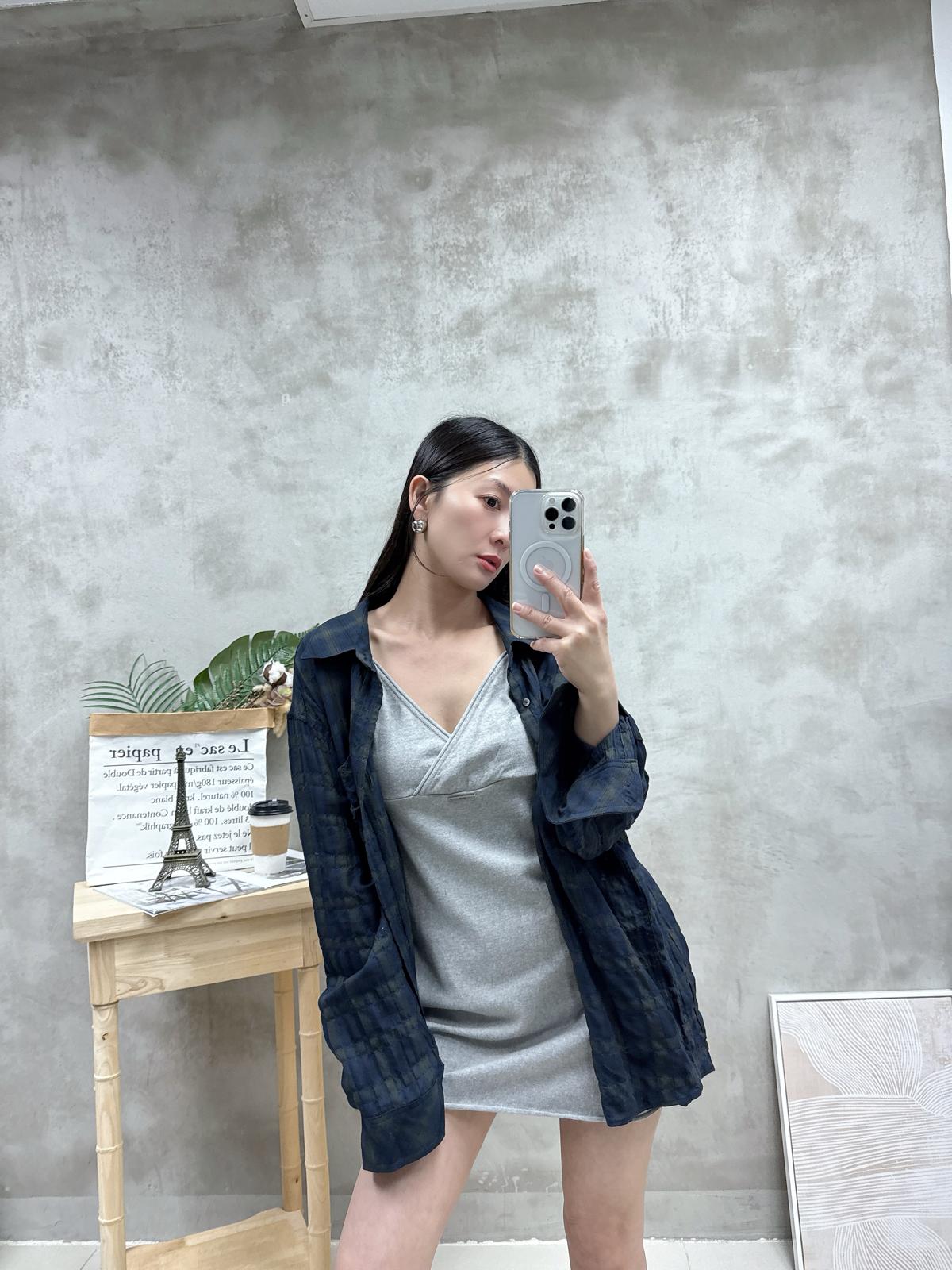 G21 皺皺格仔薄恤衫