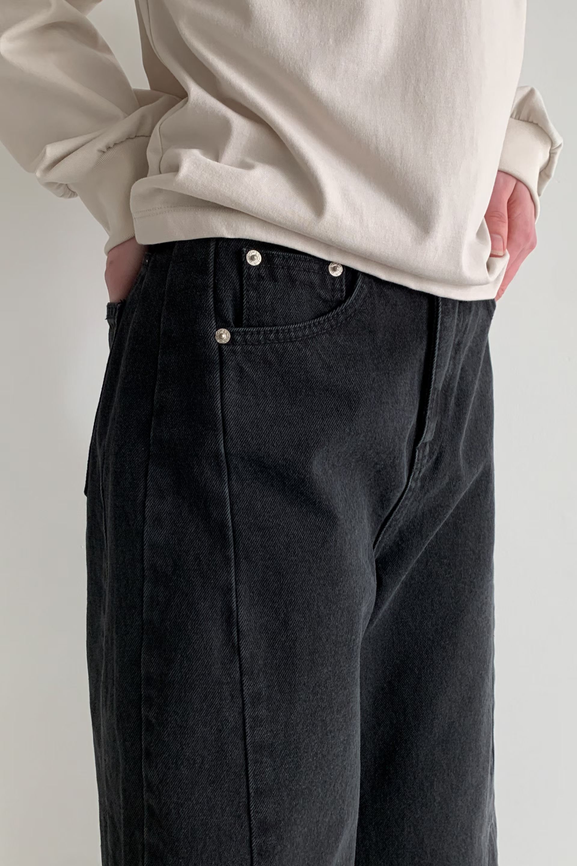 側車骨9 分牛仔褲