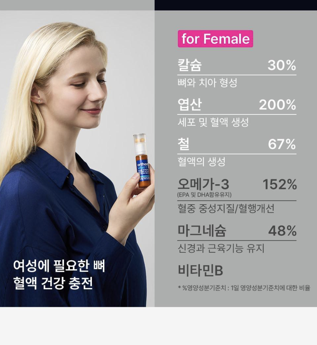 韓國直送 Orthomol Vital  男士 / 女士 專用綜合維他命 補充劑 30入/盒