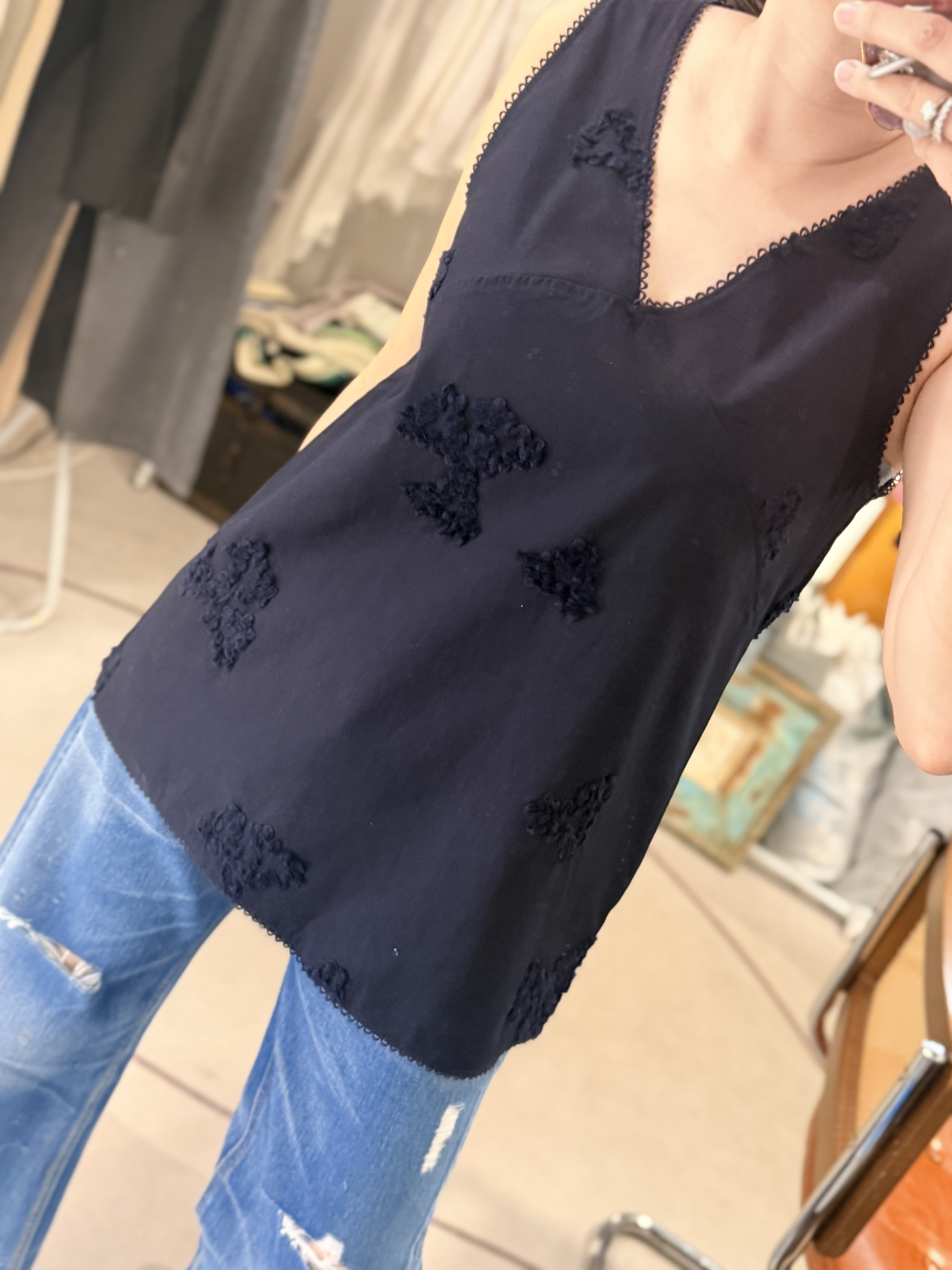 V neck flower vest dress