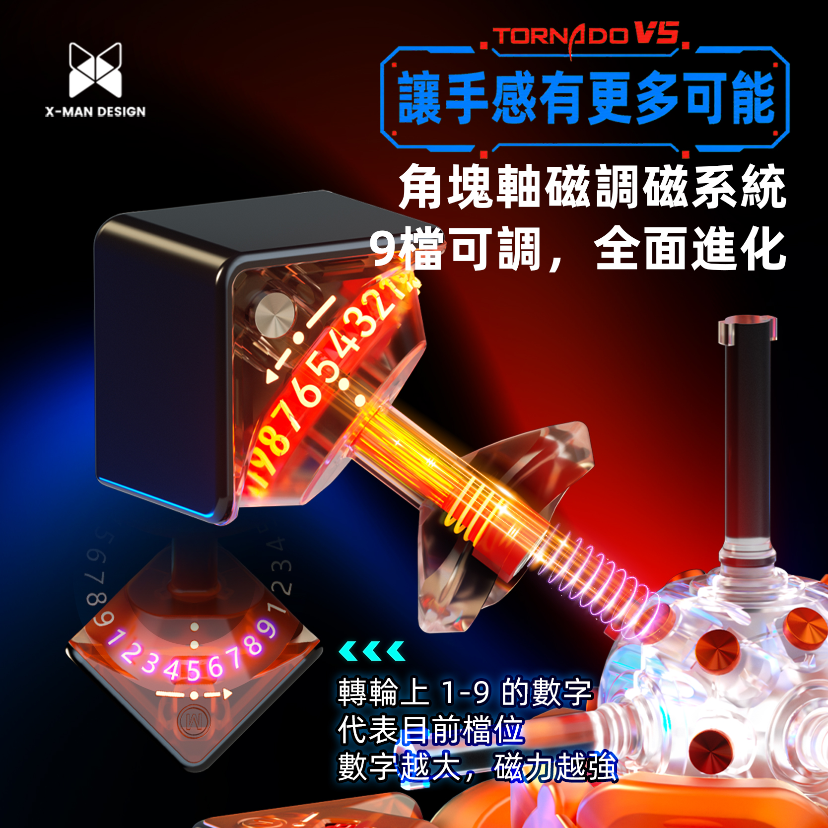 奇藝 X-Man Tornado V5 M 風三階五代 旗艦3x3磁力扭計骰