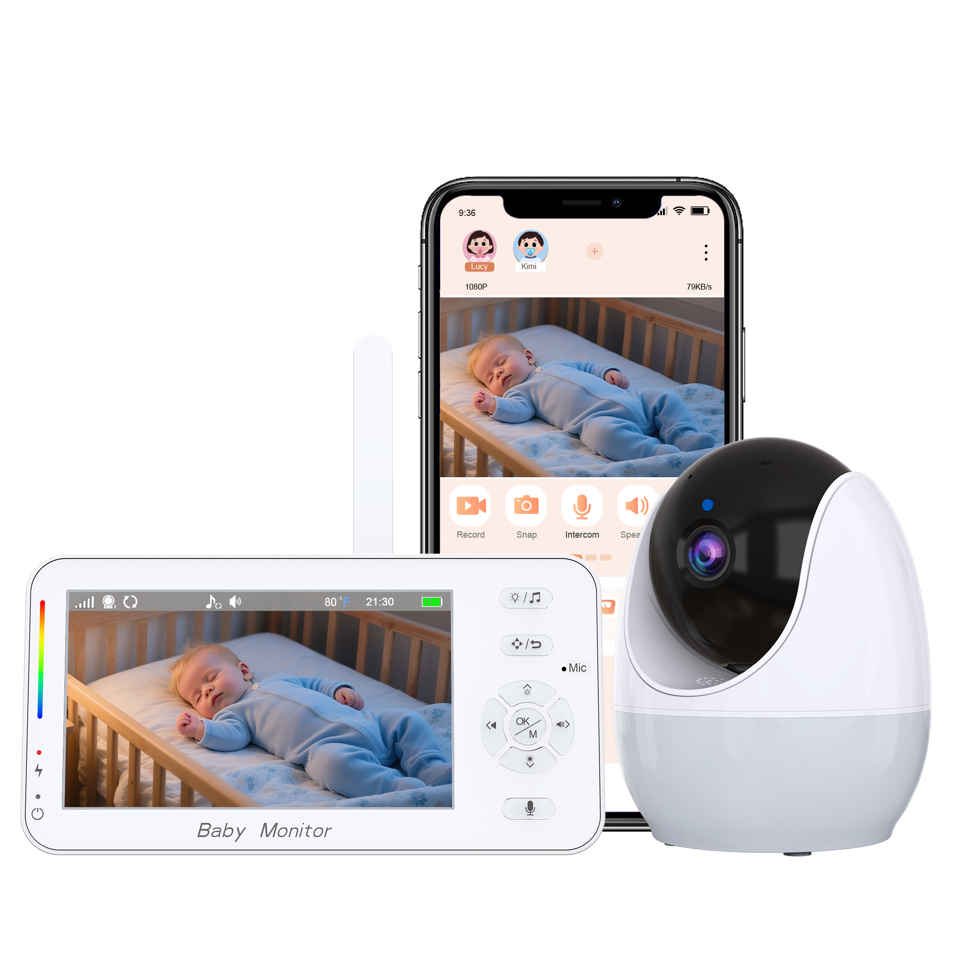 無線2.4 + WIFI 連APP嬰兒監控器  2.4G + WIFI with APP Wireless Baby Monitor IP Camera