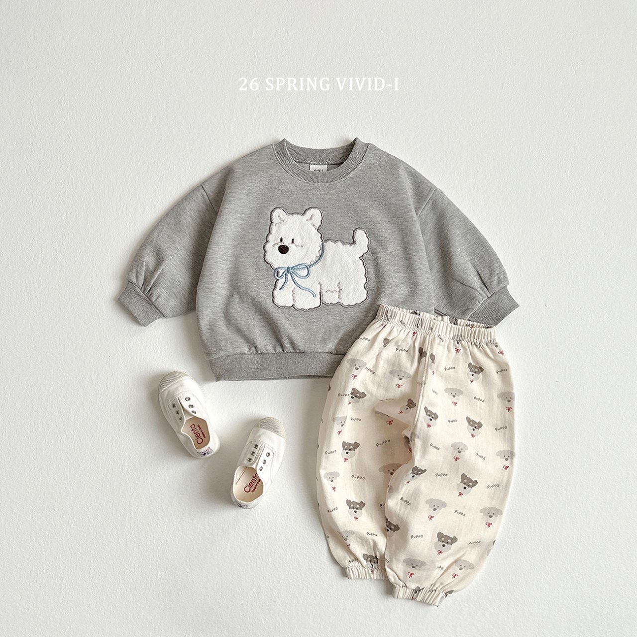 🌸預訂 韓國直送🌸🇰🇷VIVIDI三色動物刺繡貼花寬鬆衛衣