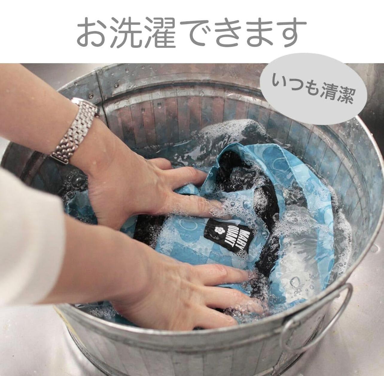 MARY QUANT 經典雛菊格紋可折疊購物袋（細）