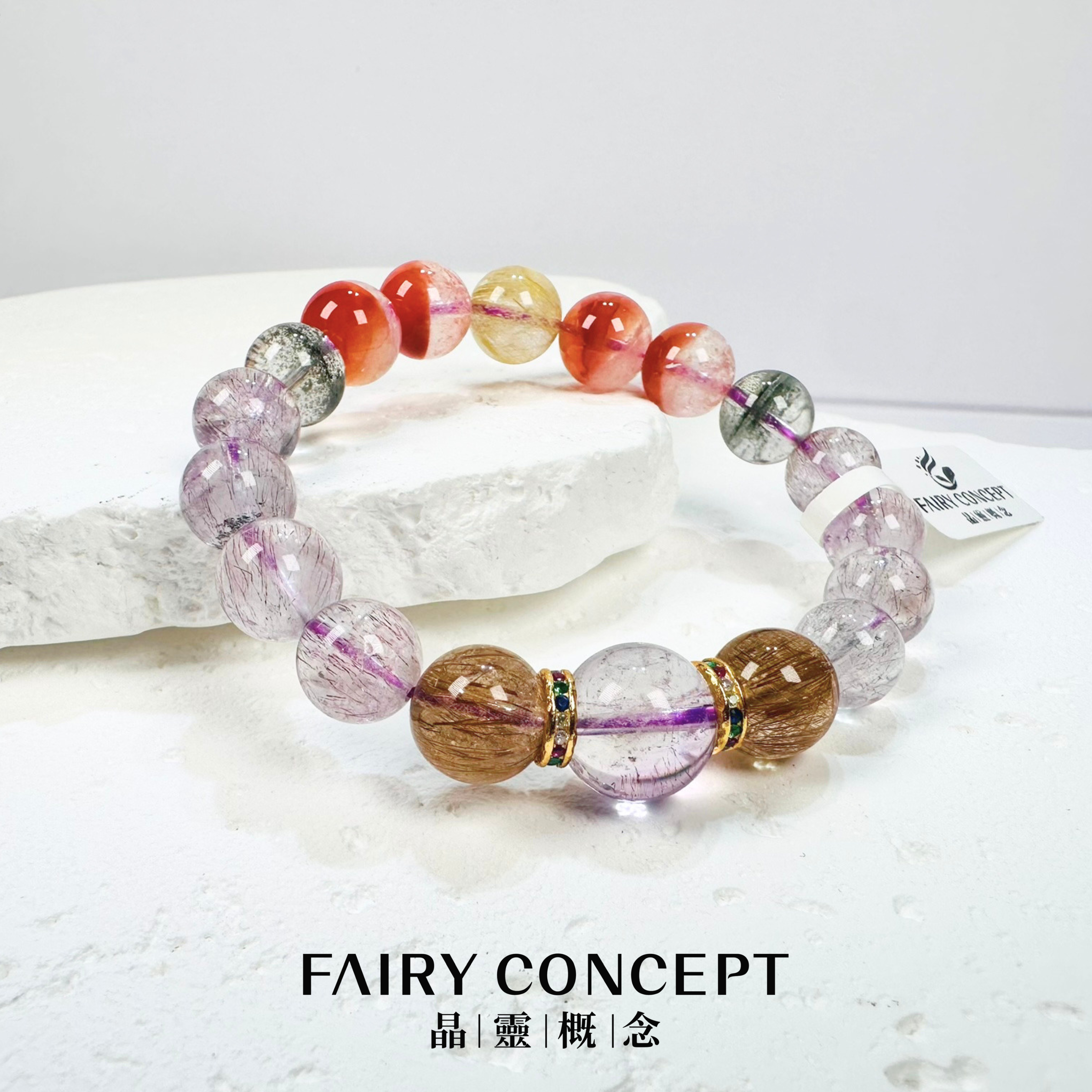 12MM+紫超七 搭 10MM+紫超七,金髮晶,紅兔毛,綠幽靈,銅髮晶 配925銀器